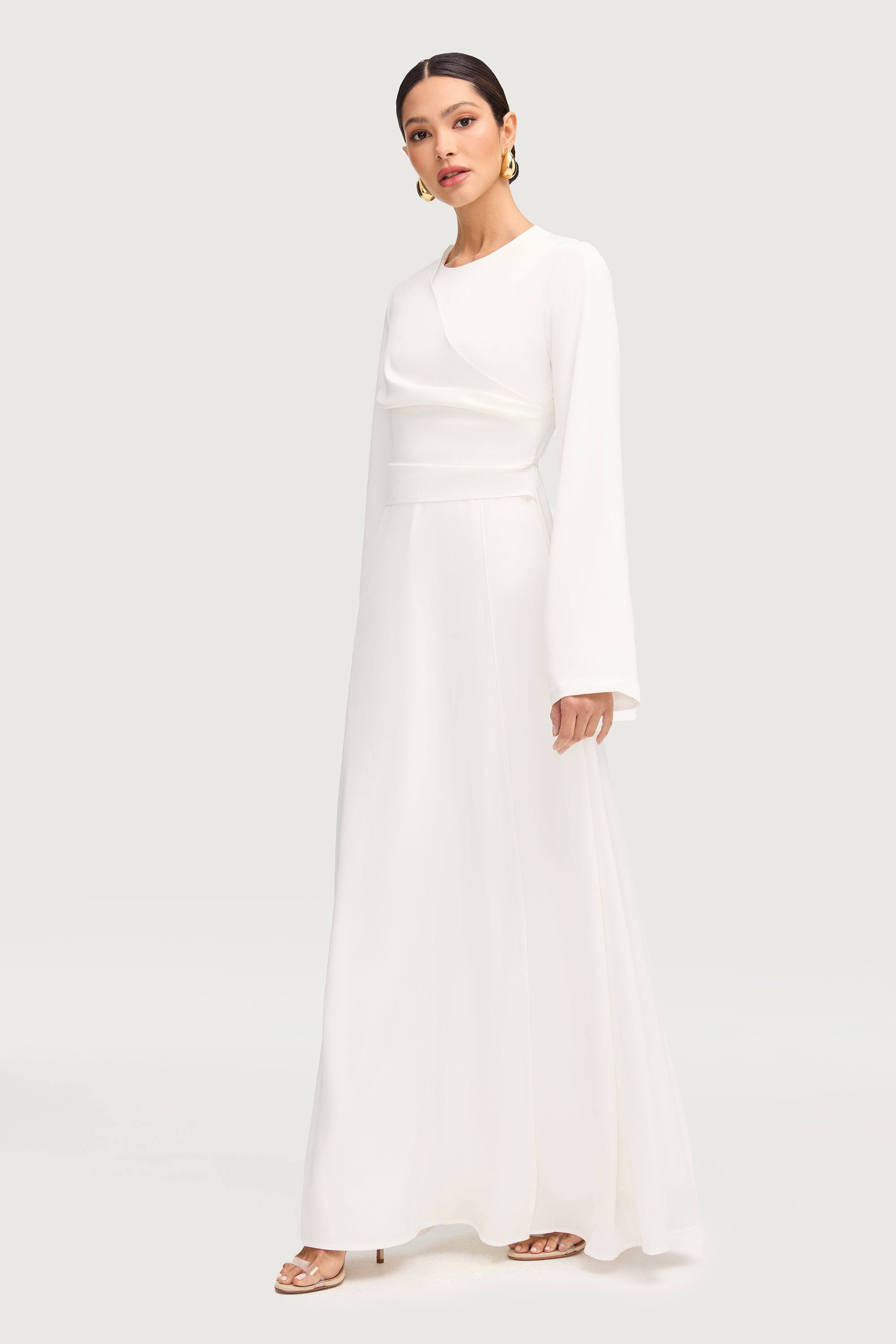 Suhayla Satin Maxi Dress - White Dresses Veiled 