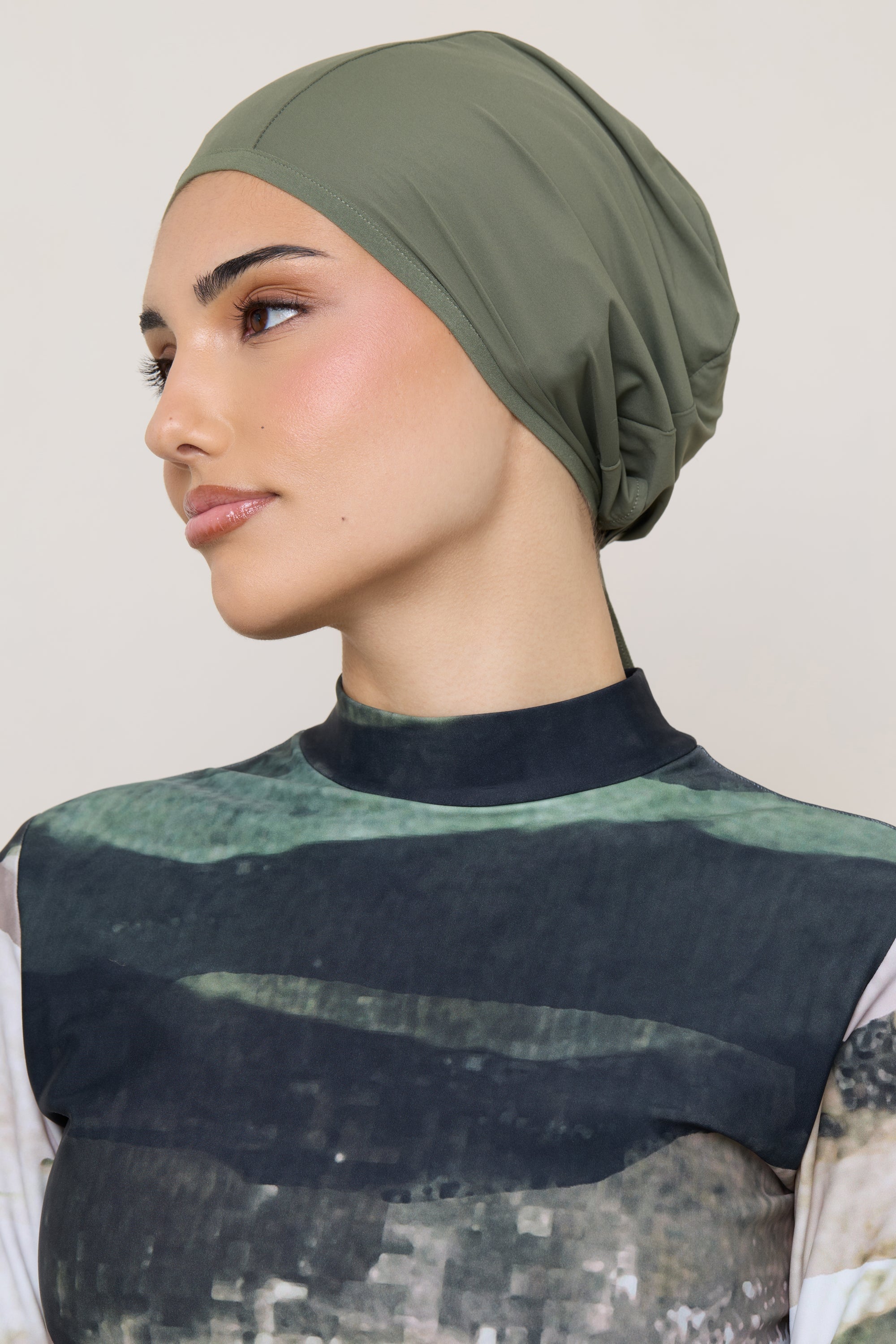 Swim Hijab & Cap Set - Dusty Olive Swim Veiled 