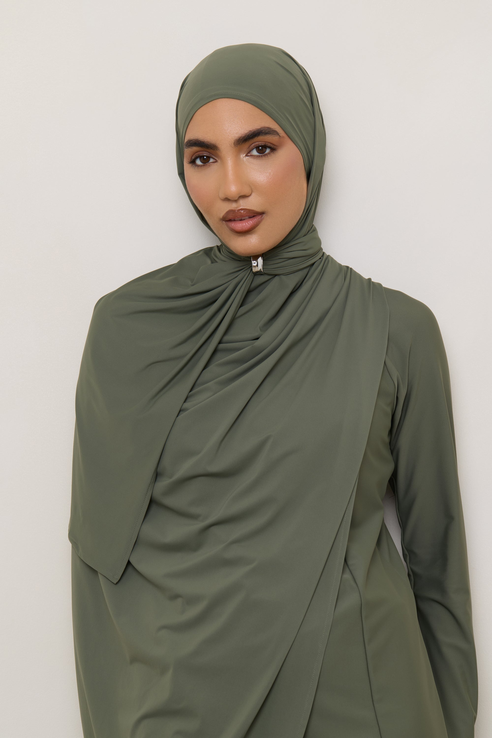 Swim Hijab & Cap Set - Dusty Olive Swim Veiled 