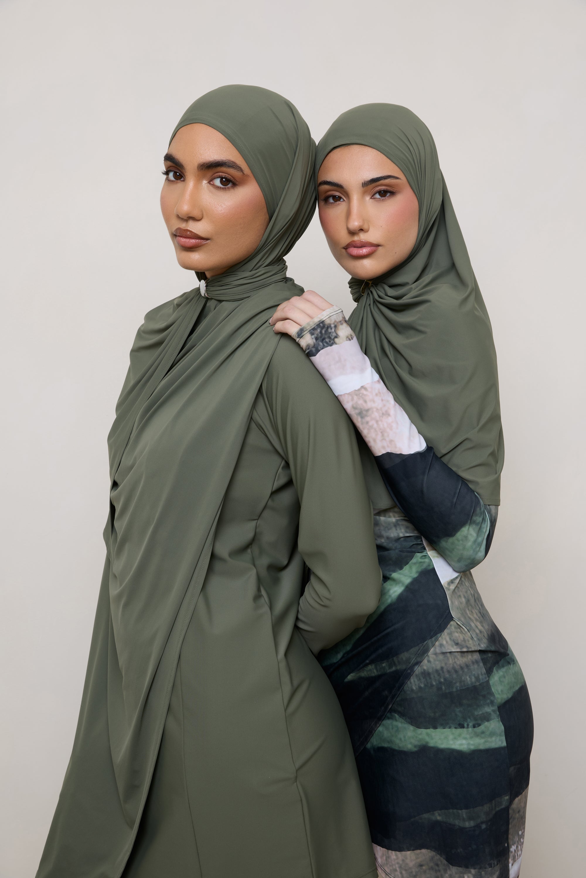 Swim Hijab & Cap Set - Dusty Olive Swim Veiled 