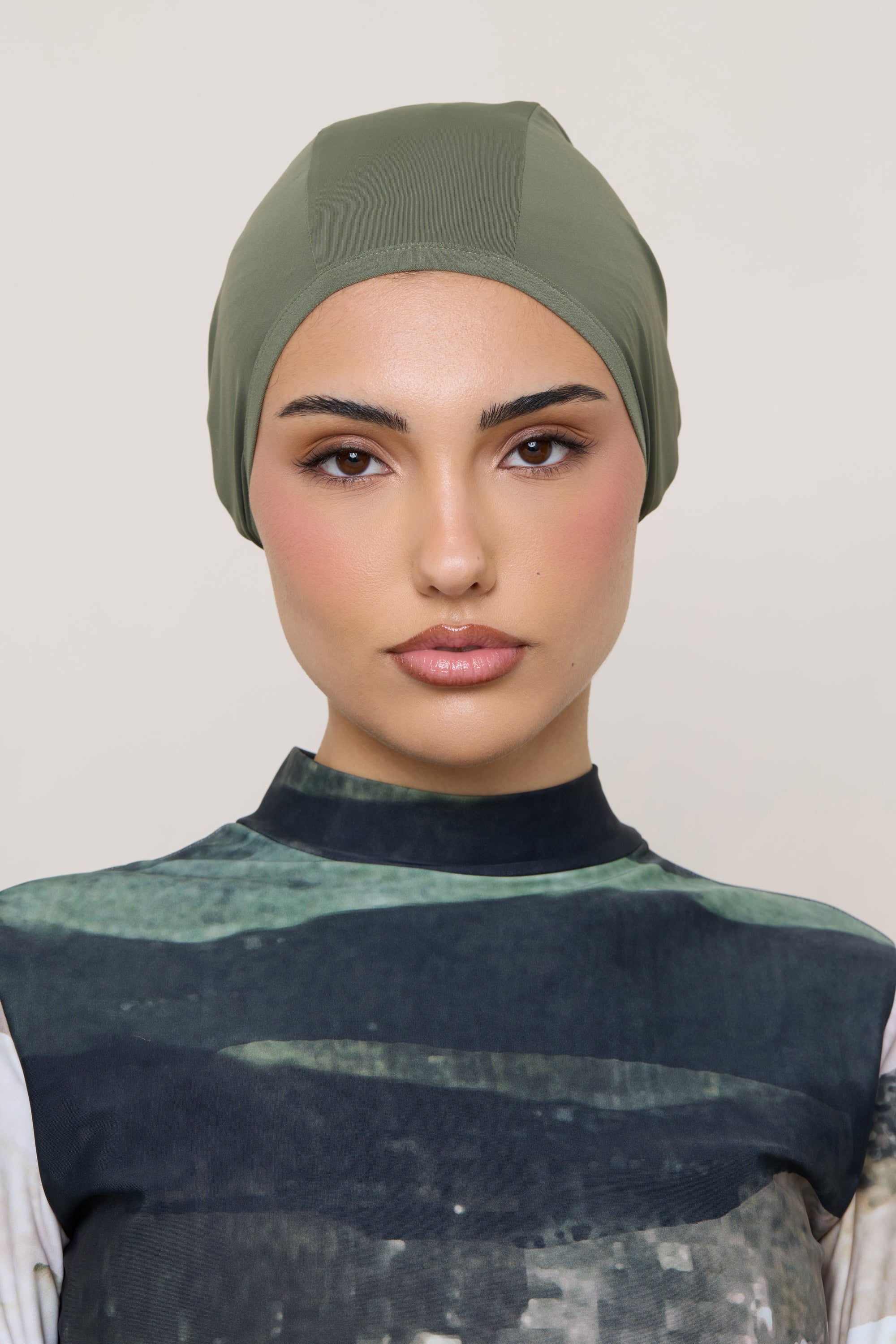 Swim Hijab & Cap Set - Dusty Olive Swim Veiled 
