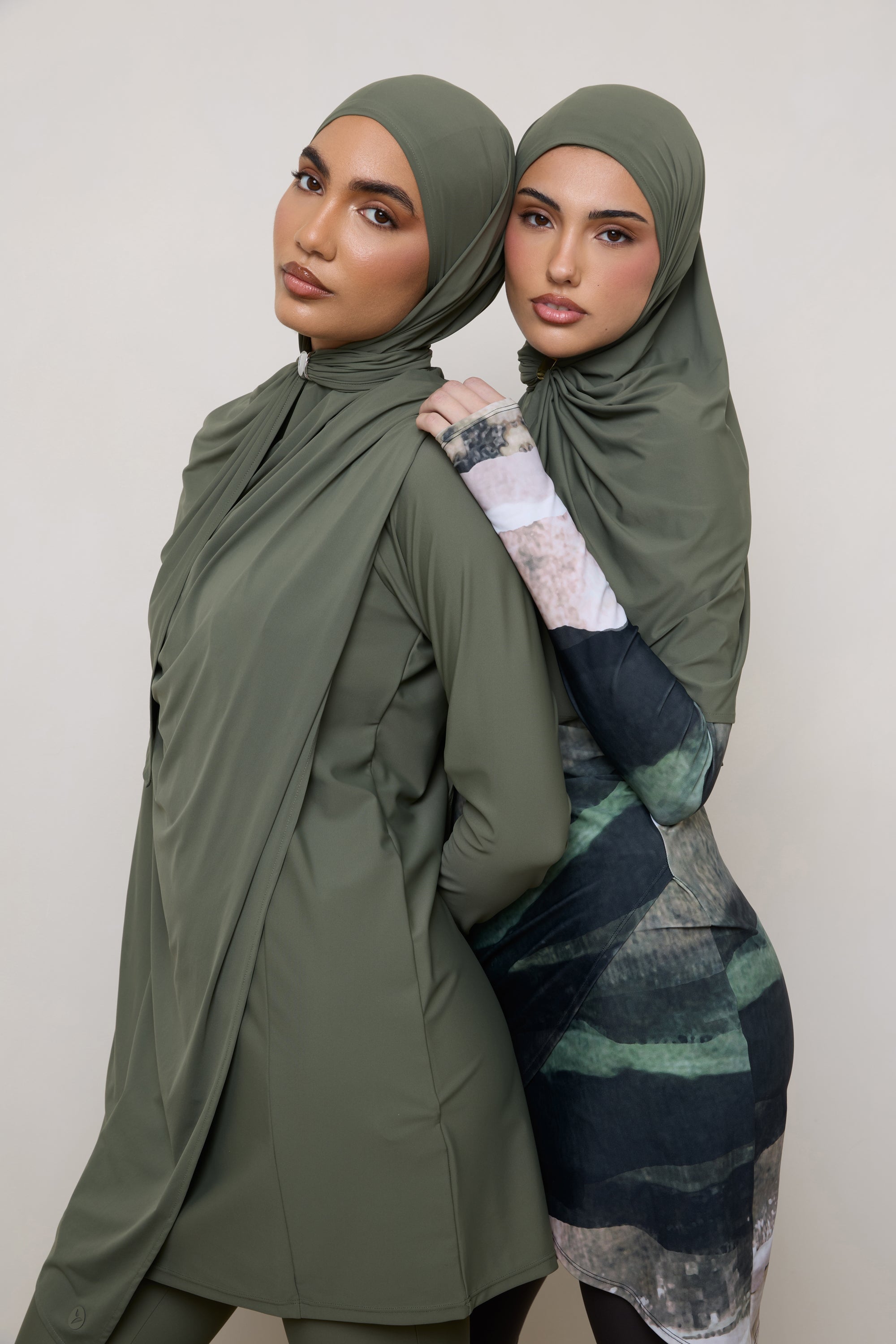 Swim Hijab & Cap Set - Dusty Olive Swim Veiled 