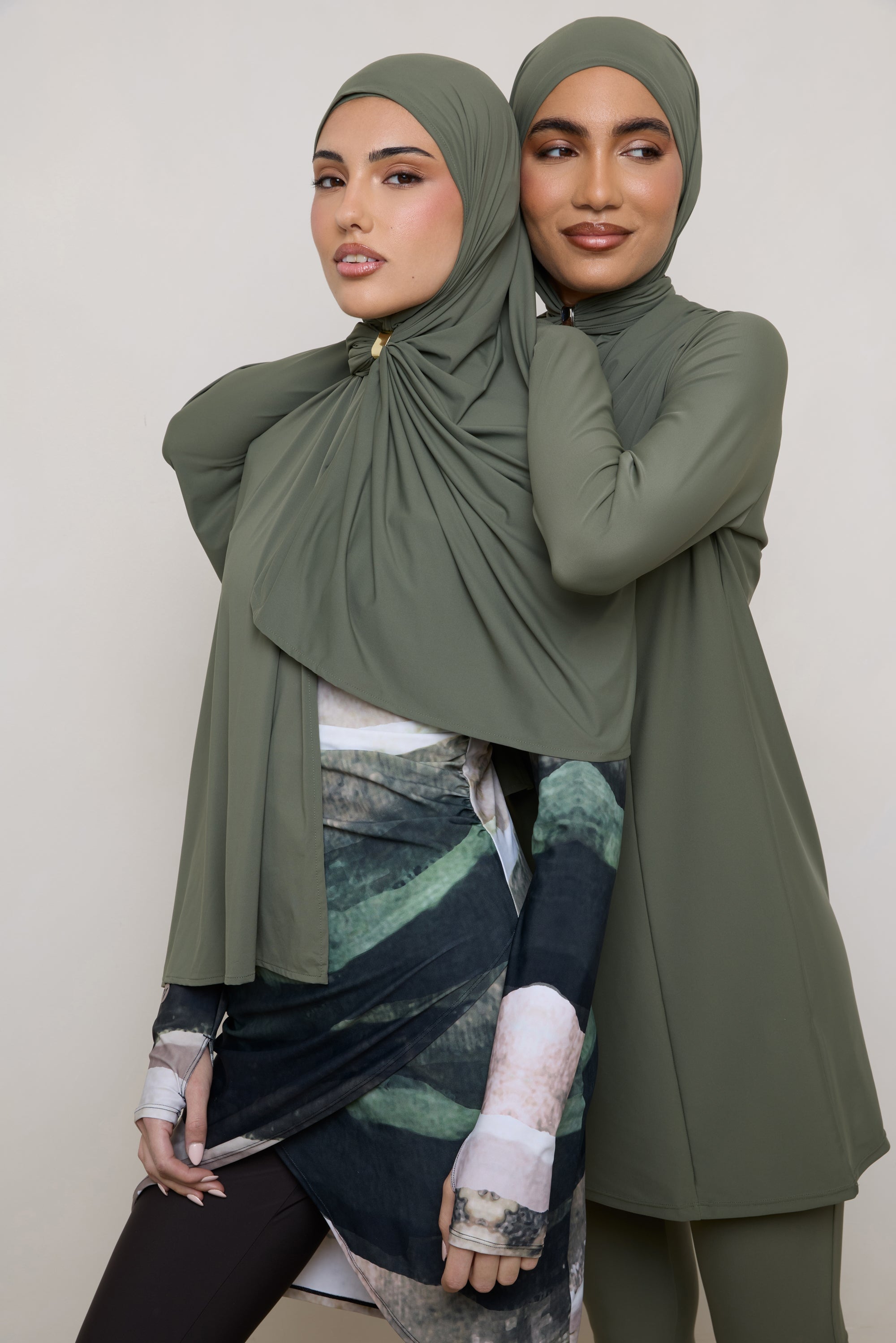Swim Hijab & Cap Set - Dusty Olive Swim Veiled 
