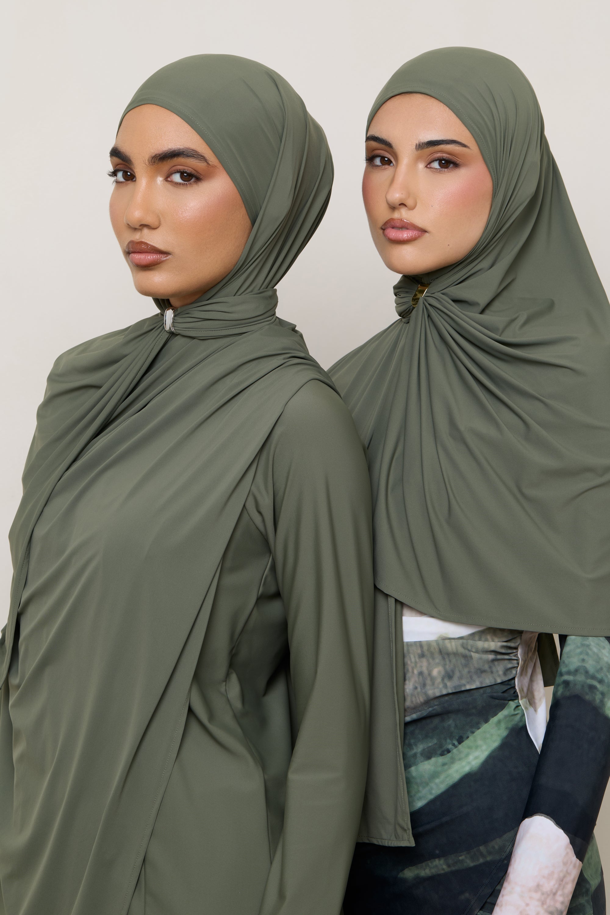 Swim Hijab & Cap Set - Dusty Olive Swim Veiled 