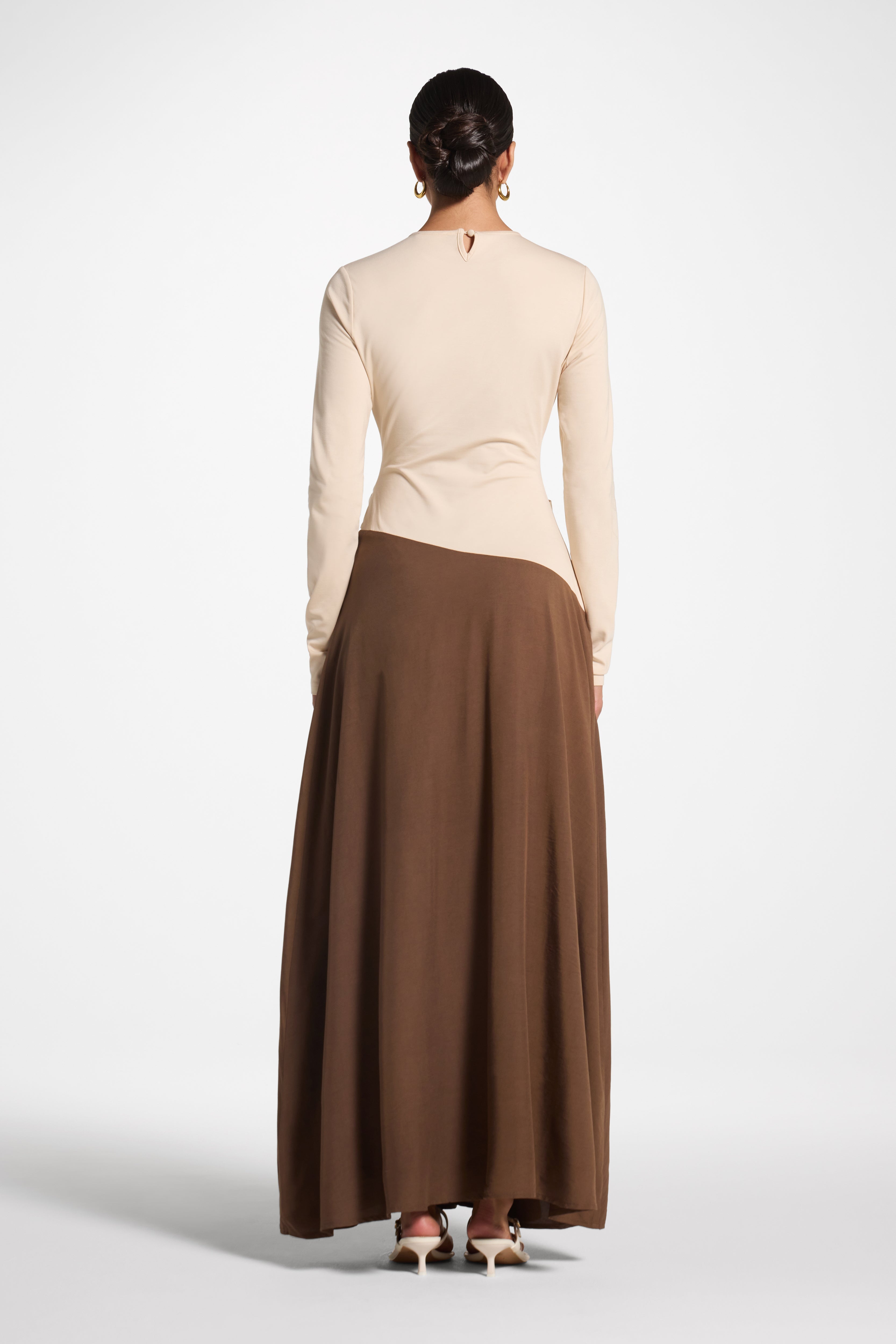Sydney Asymmetric Maxi Dress - Brown Abayas Veiled 