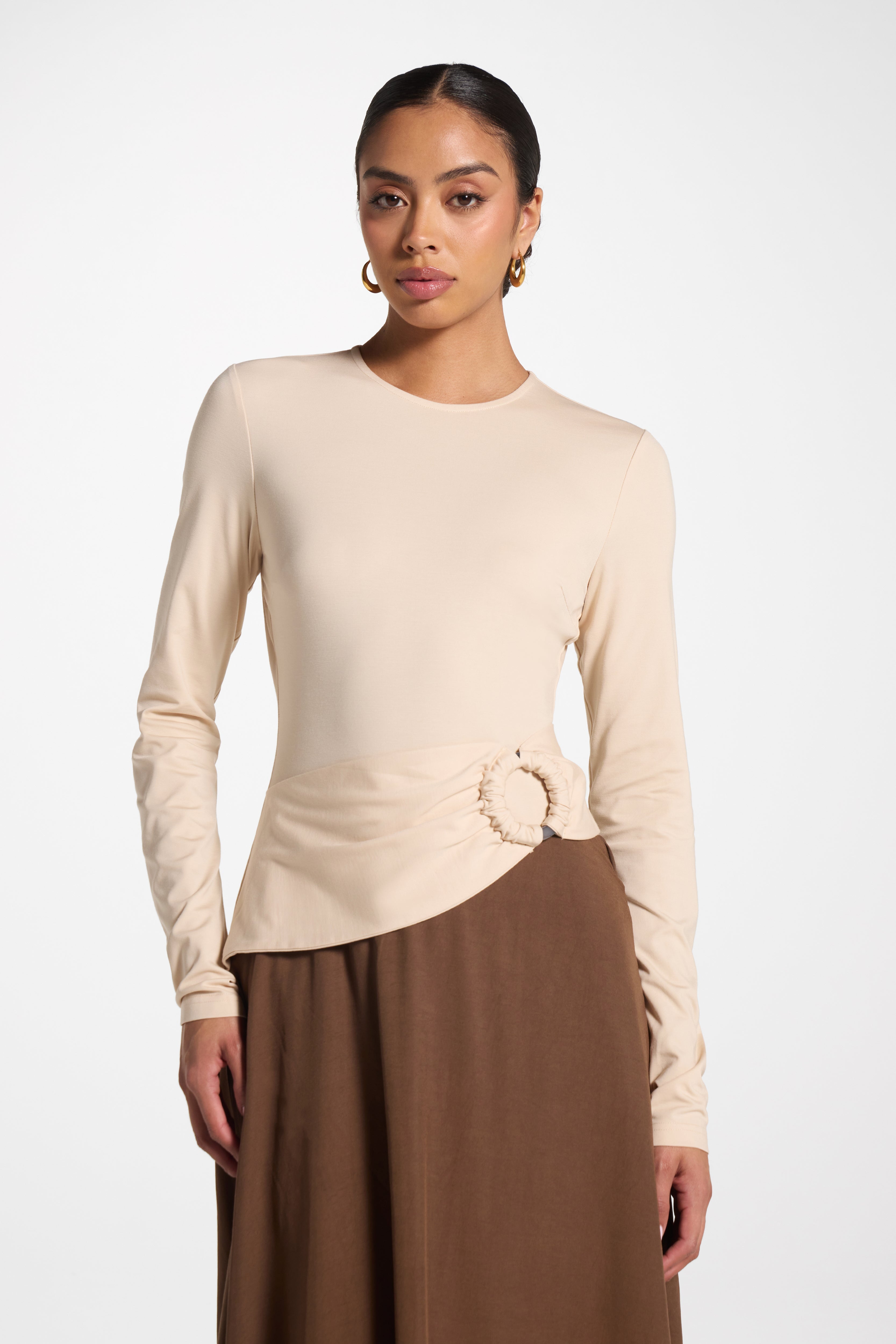 Sydney Asymmetric Maxi Dress - Brown Abayas Veiled 