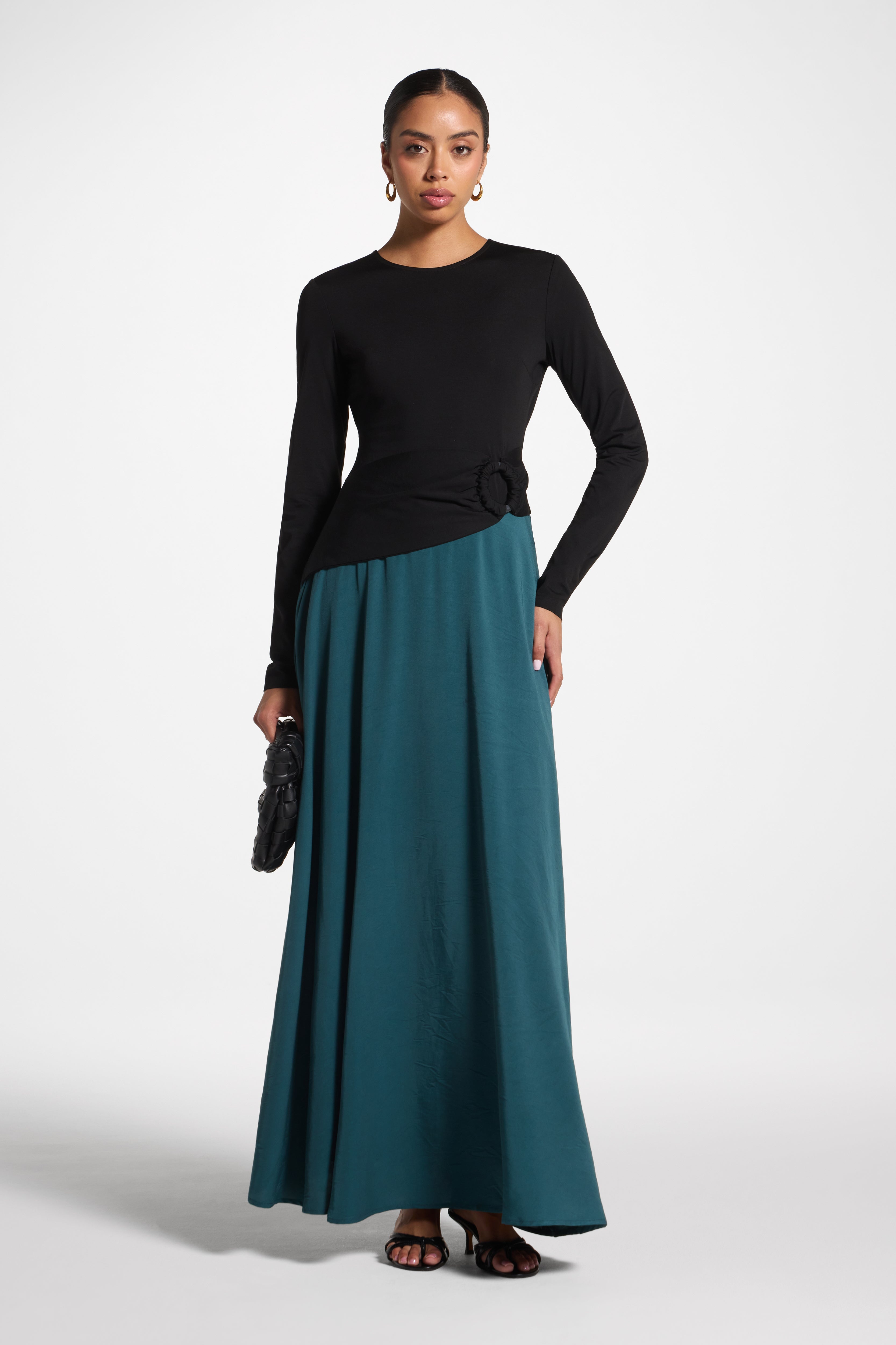 Sydney Asymmetric Maxi Dress - Deep Sea Abayas Veiled 