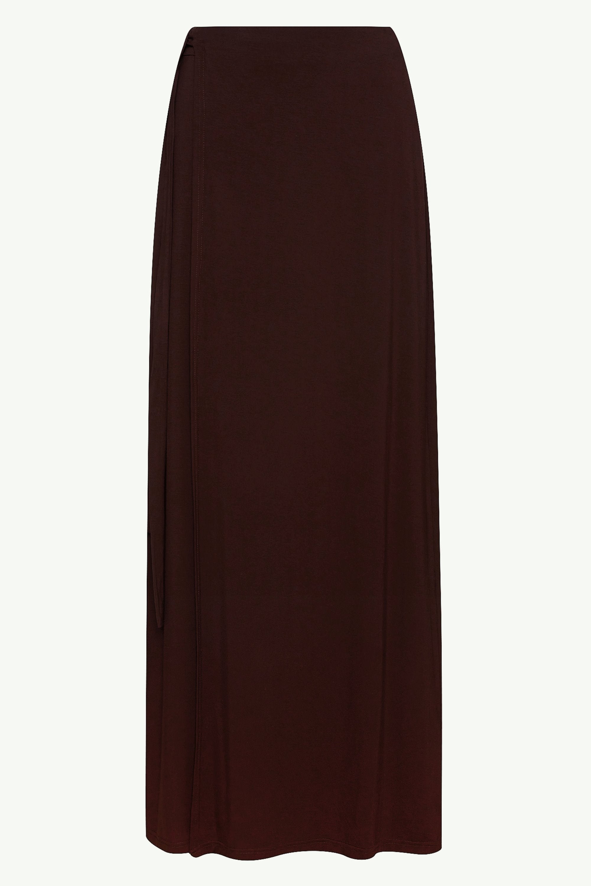 Talia Jersey Wrap Maxi Skirt Espresso