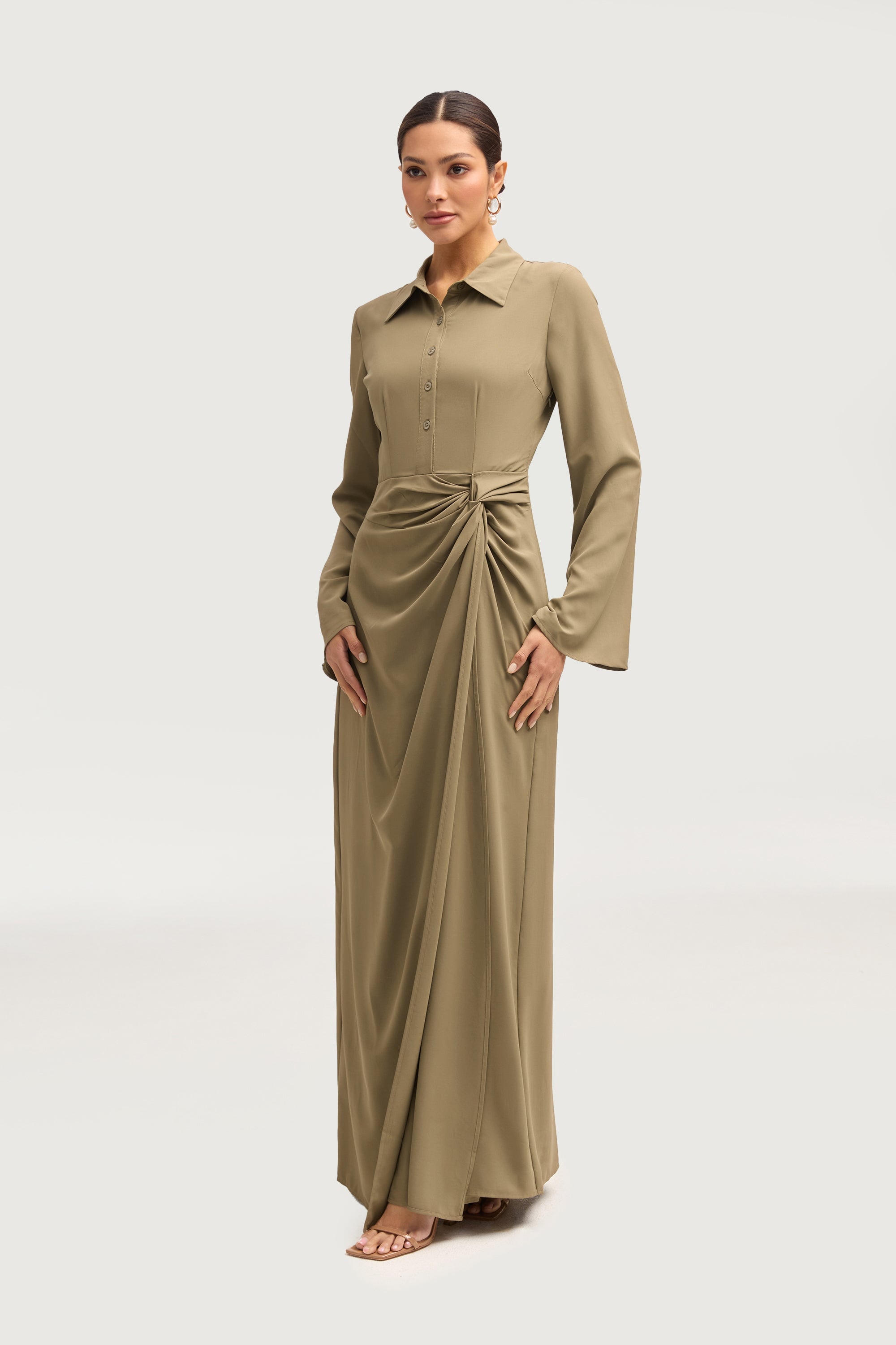 Tamara Wrap Maxi Dress - Za'atar Dresses Veiled 