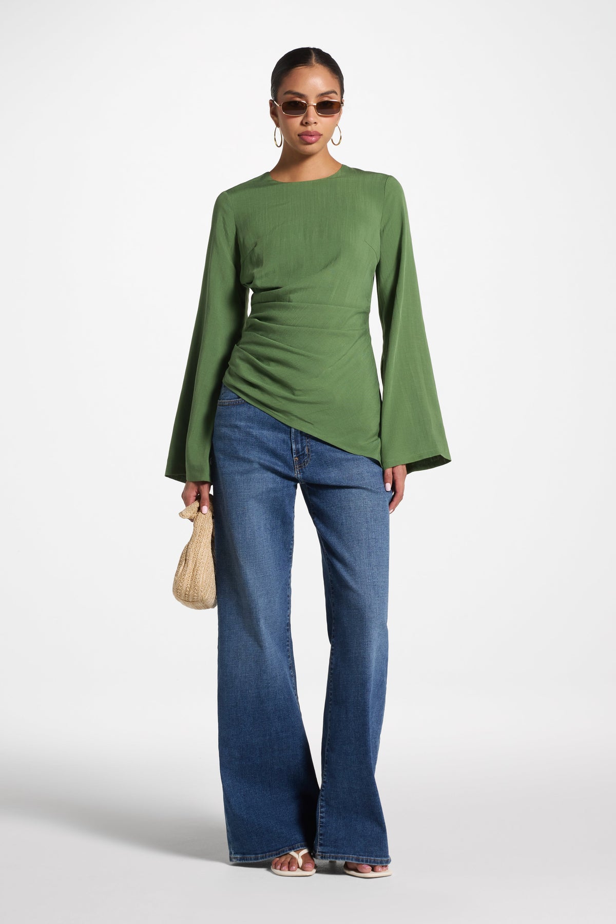Tencel Asymmetric Top - Green Top Veiled 