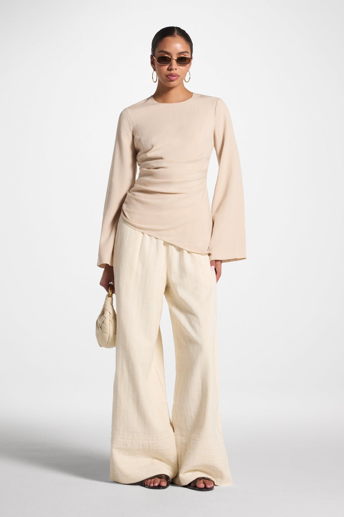 Tencel Asymmetric Top - Light Sand Top Veiled 