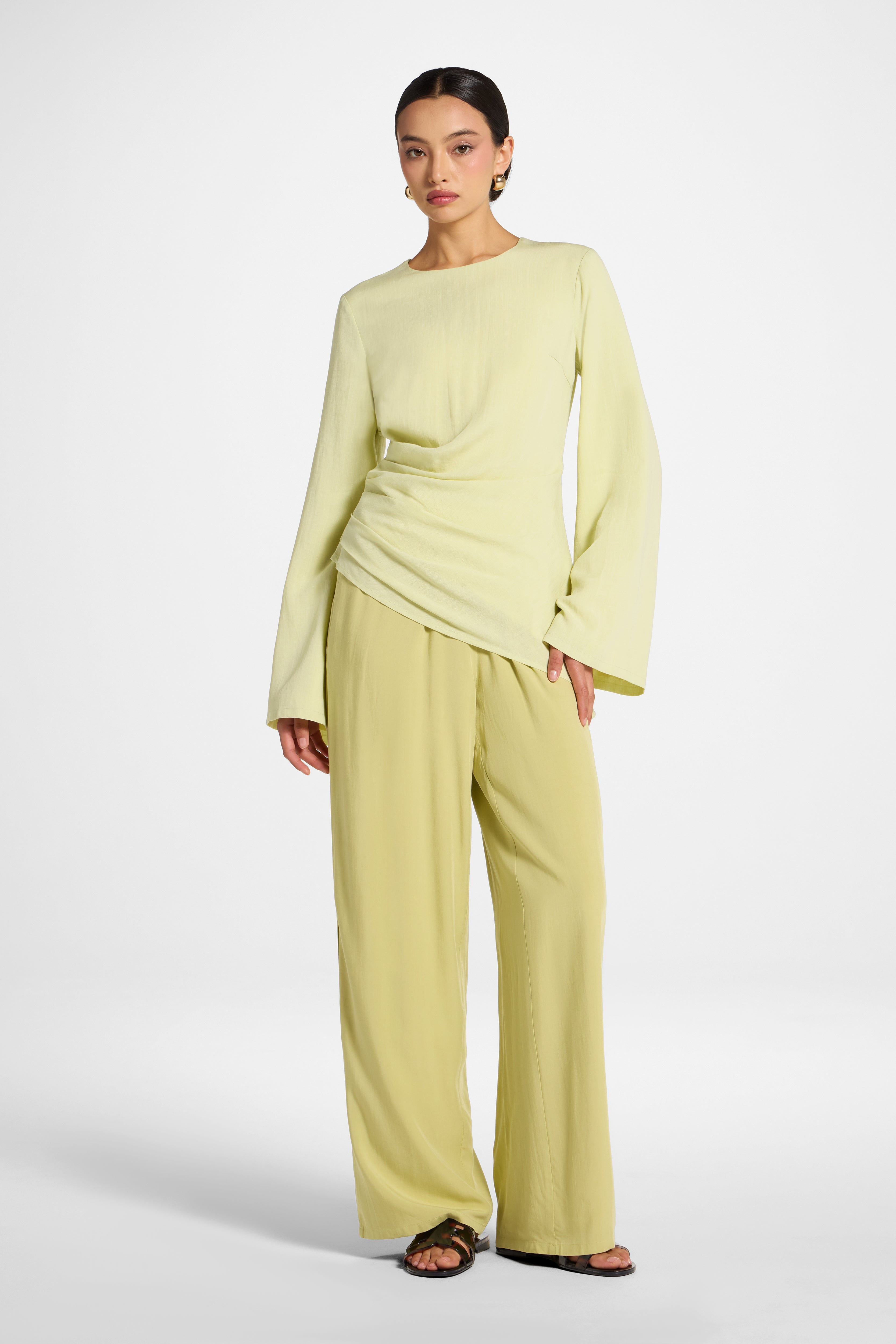 Tencel Asymmetric Top - Spring Green Abayas Veiled 