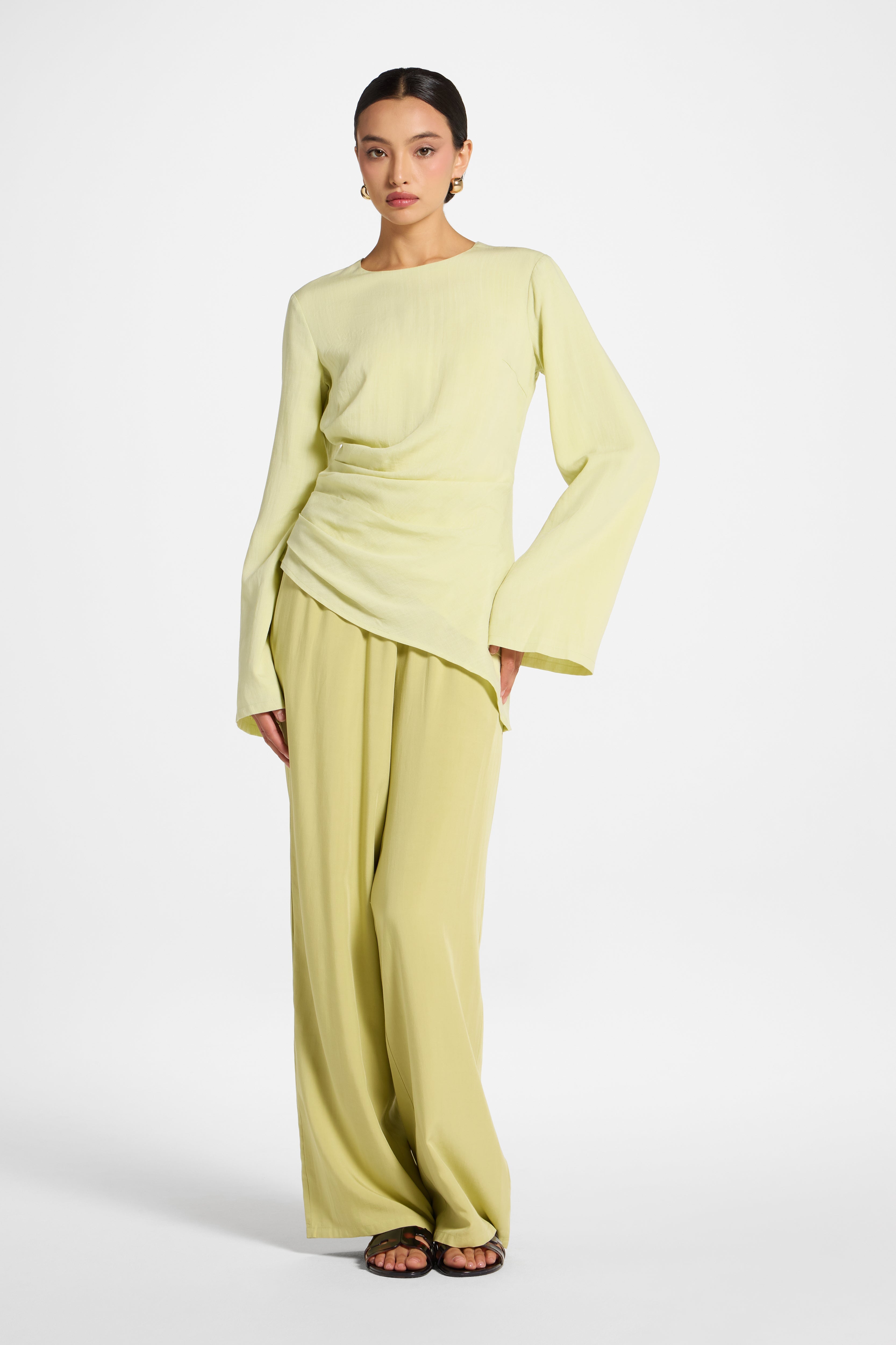 Tencel Asymmetric Top - Spring Green Abayas Veiled 
