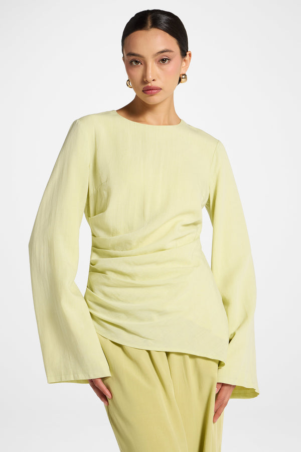 Tencel Asymmetric Top - Spring Green Abayas Veiled 