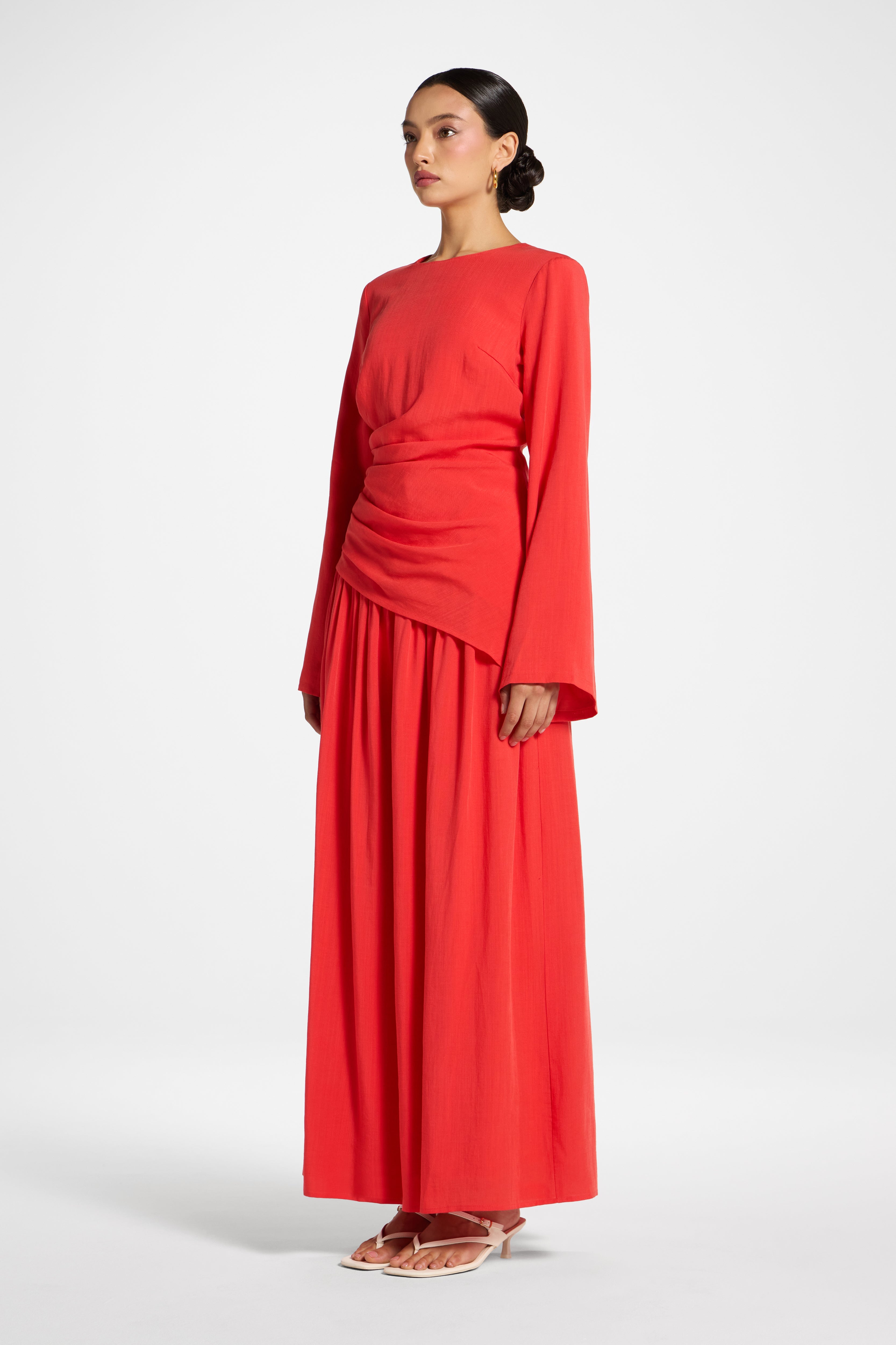 Tencel Asymmetric Top - Strawberry Abayas Veiled 