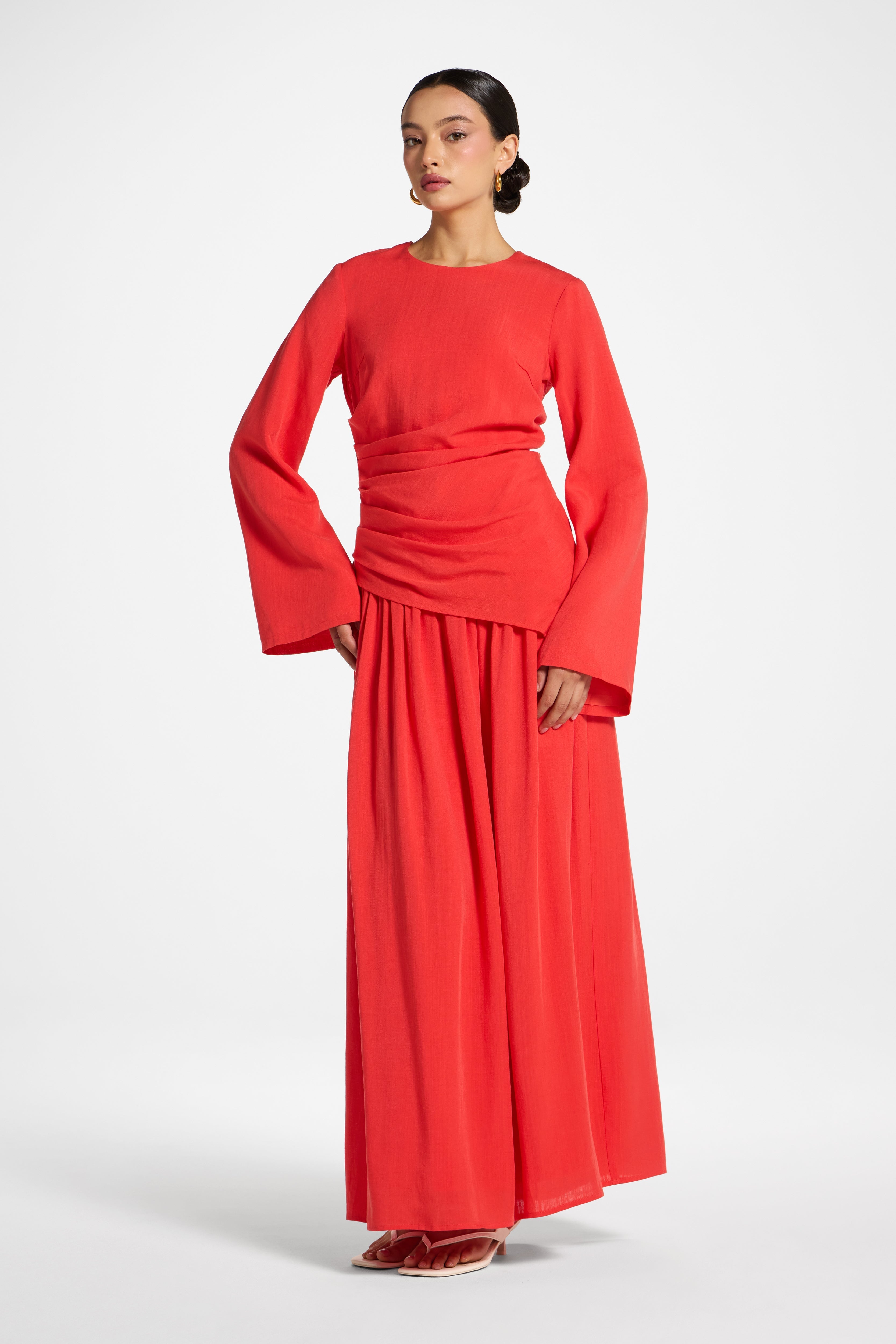 Tencel Asymmetric Top - Strawberry Abayas Veiled 