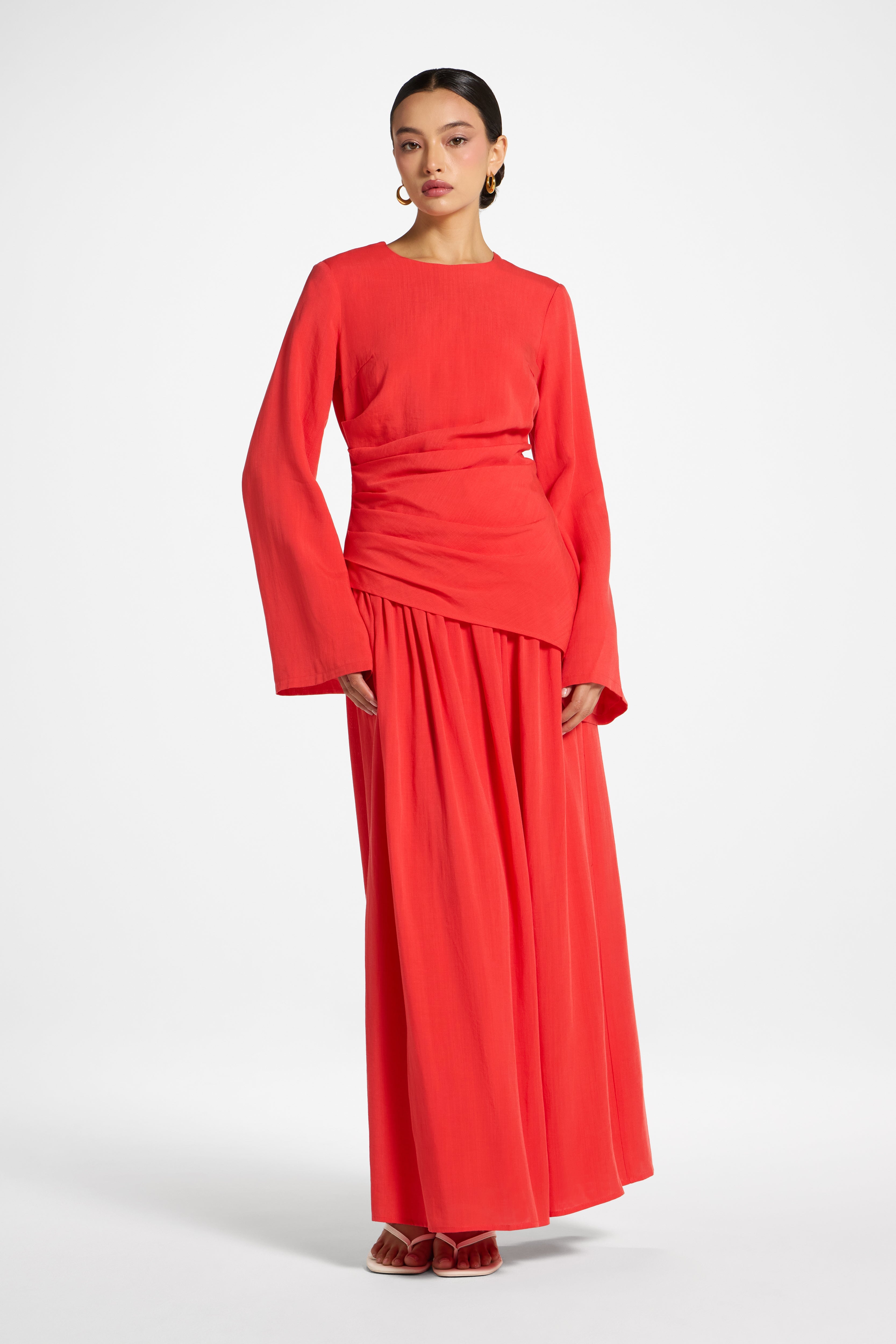 Tencel Asymmetric Top - Strawberry Abayas Veiled 