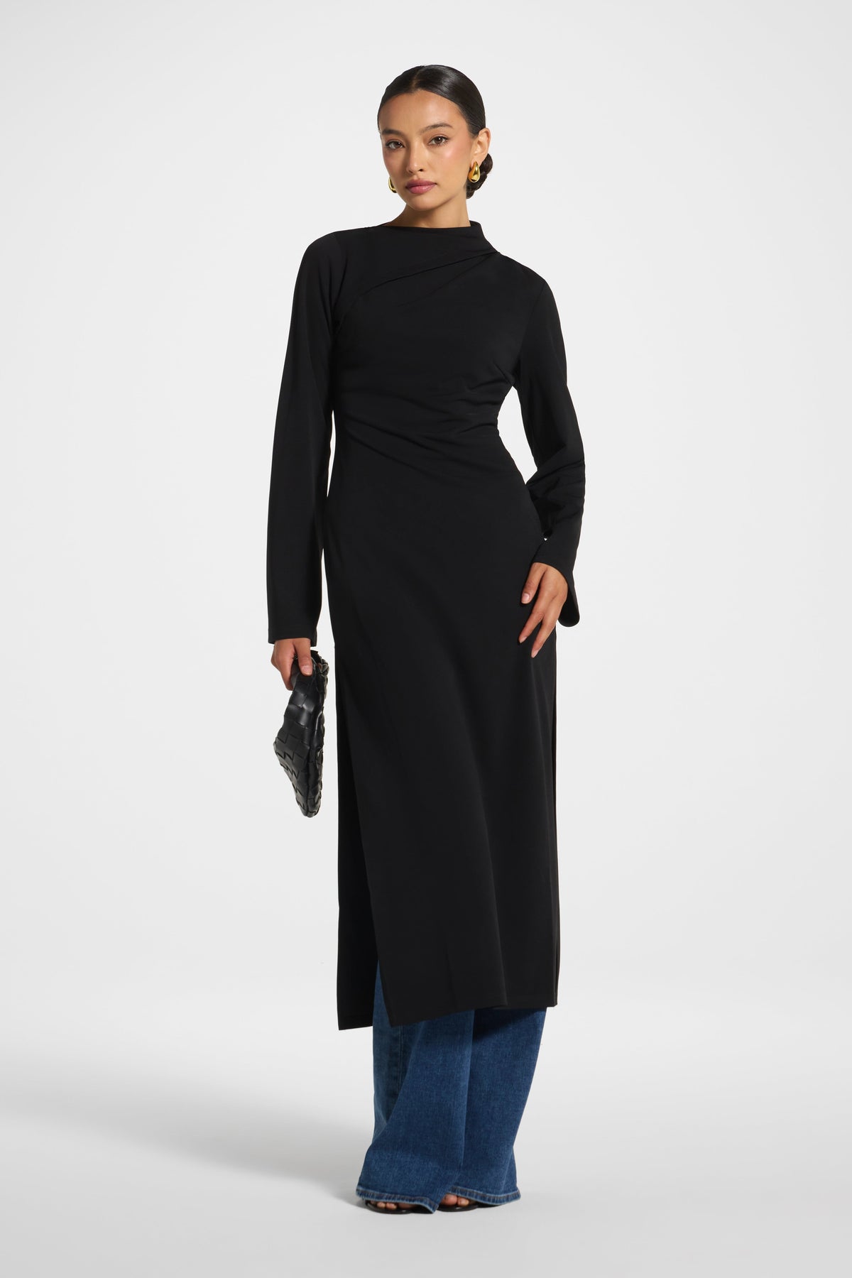 Tencel Longline Top - Black Top Veiled 