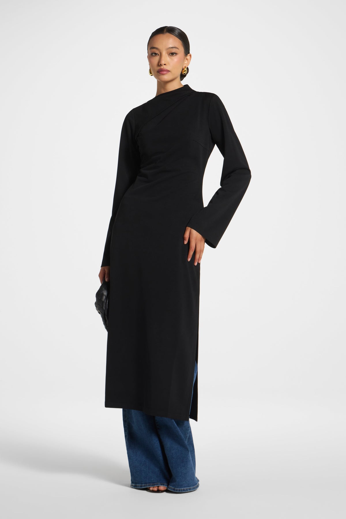 Tencel Longline Top - Black Top Veiled 