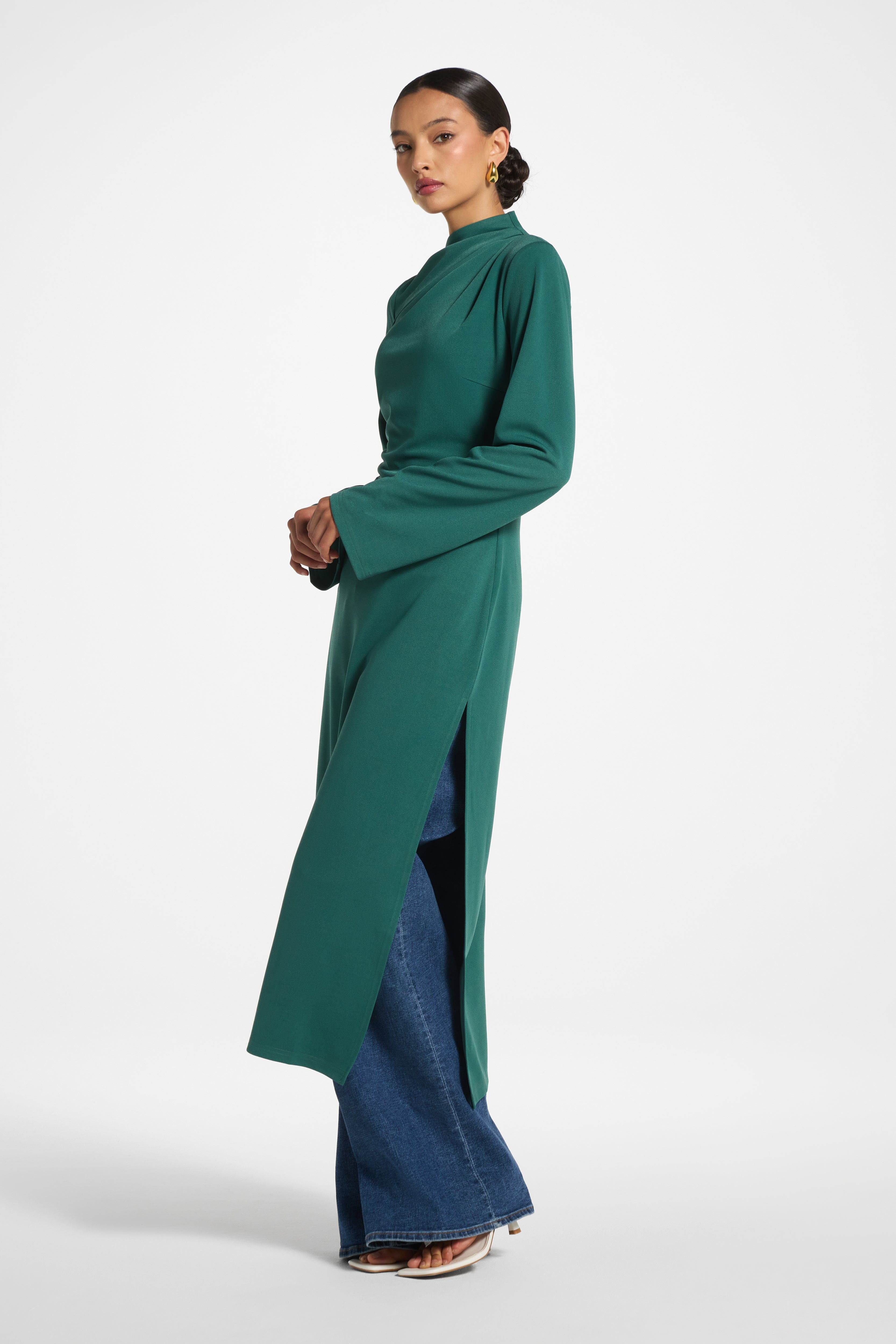 Tencel Longline Top - Pine Top Veiled 