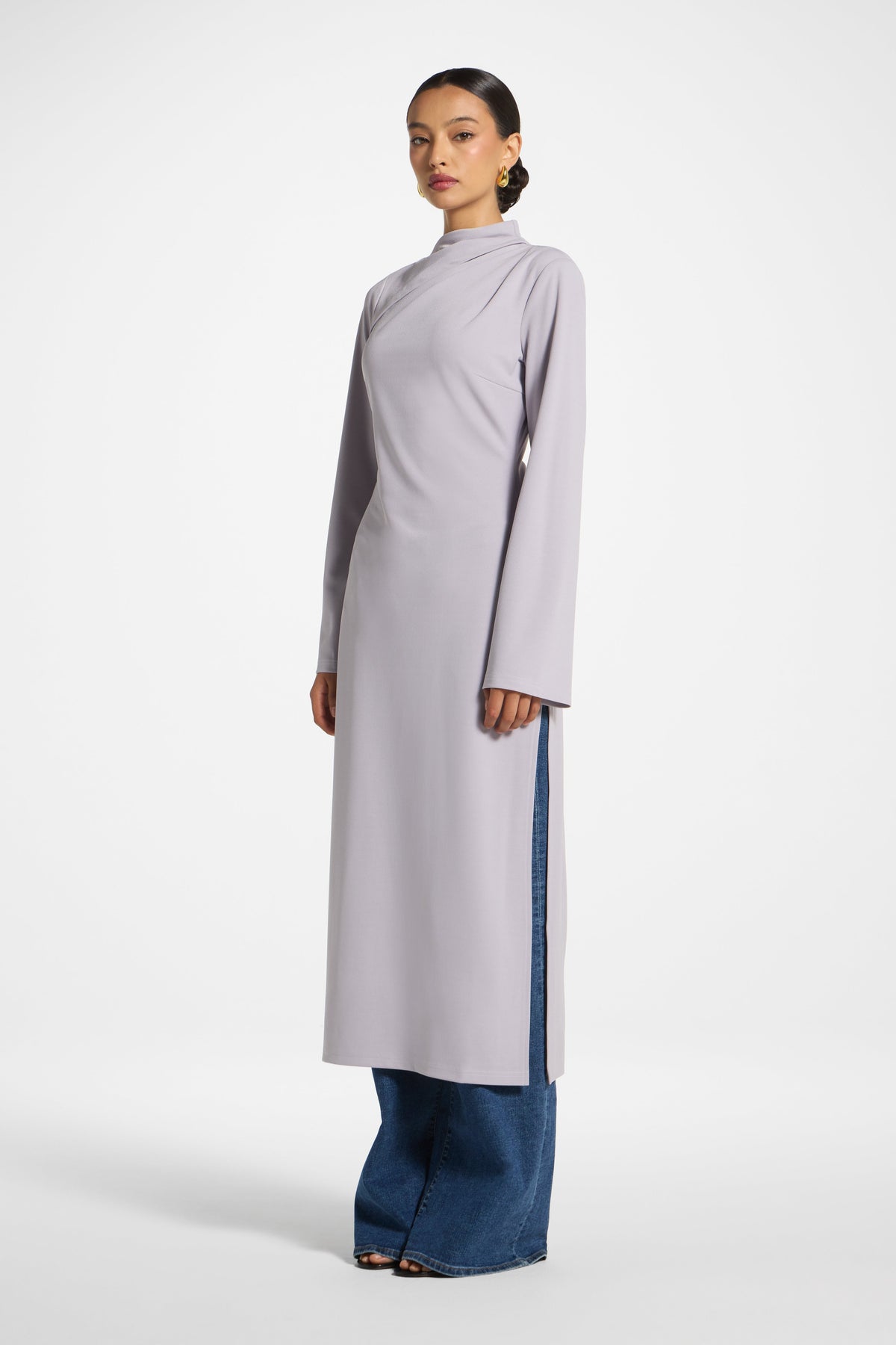 Tencel Longline Top - Smokey Lilac Top Veiled 