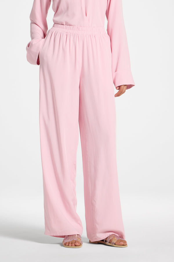 Tencel Wide Leg Pants - Baby Pink Abayas Veiled 