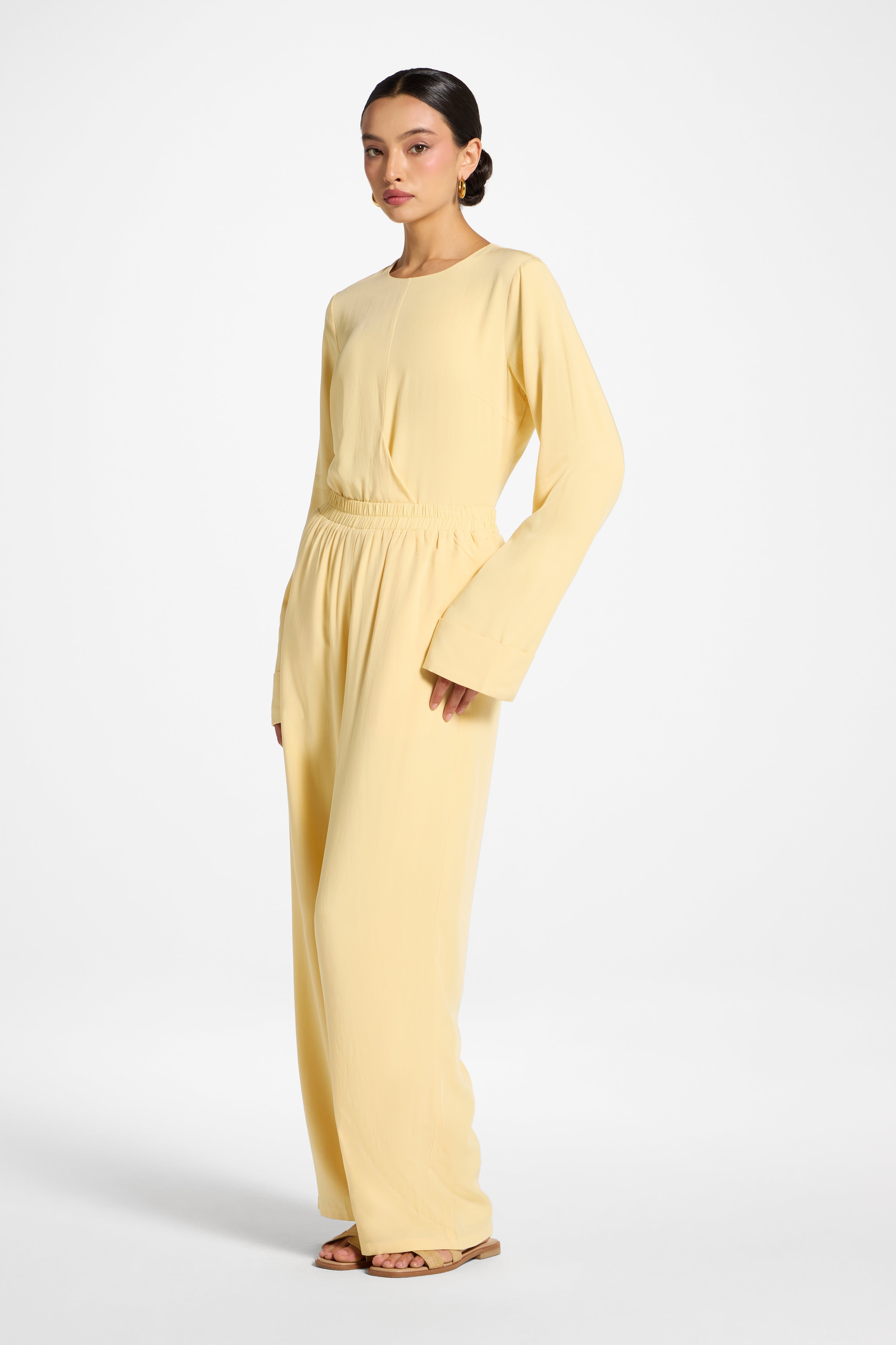 Tencel Wide Leg Pants - Banana Abayas Veiled 