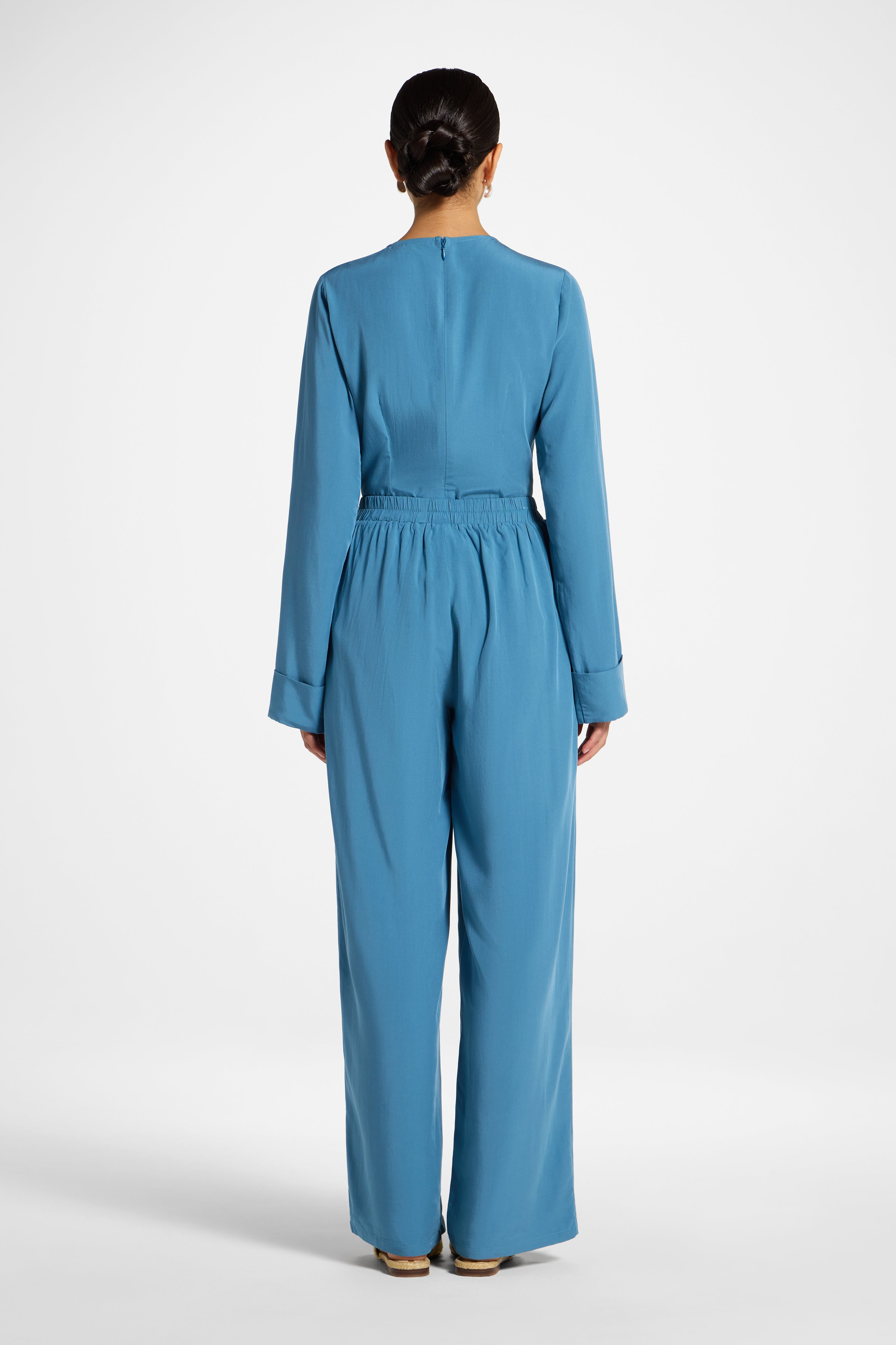 Tencel Wide Leg Pants - Sea Abayas Veiled 