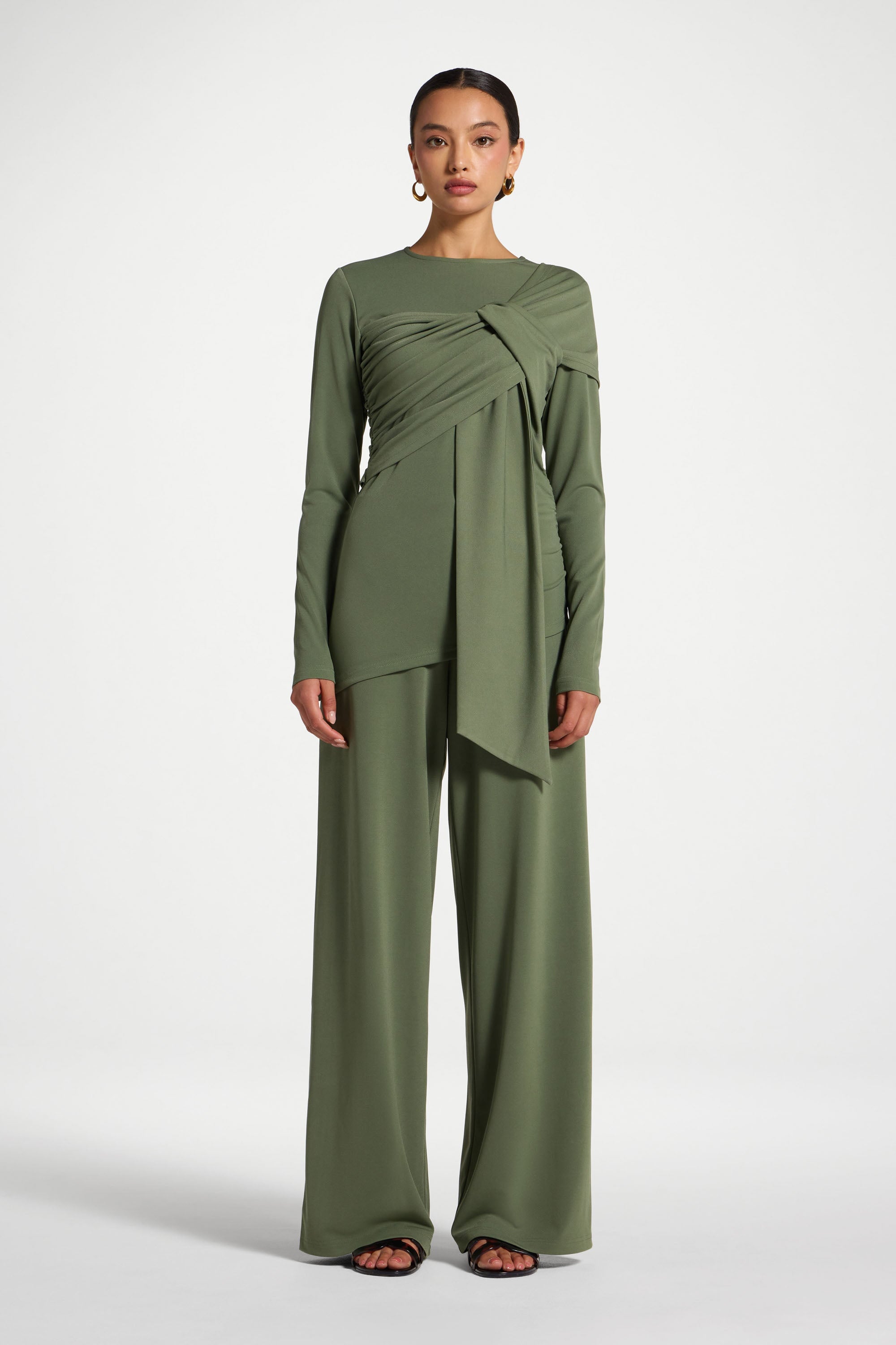 Tencel Wrap Top - Basil Abayas Veiled 