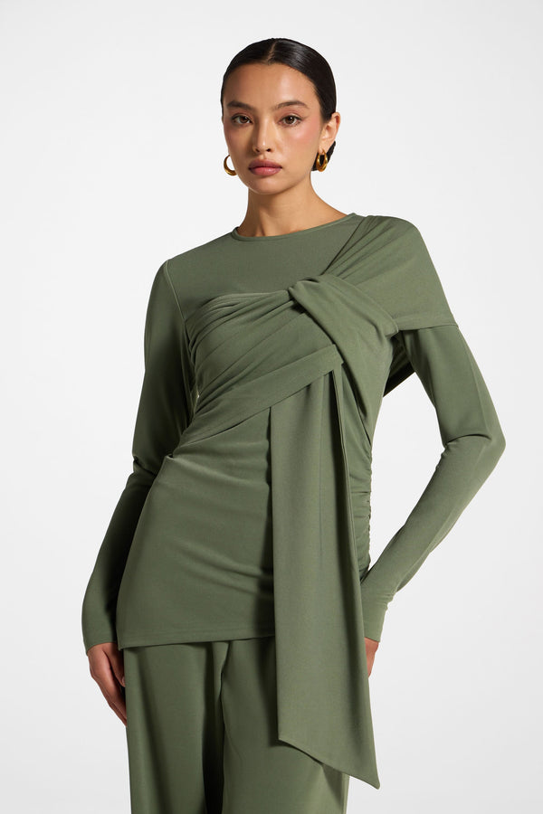 Tencel Wrap Top - Basil Abayas Veiled 