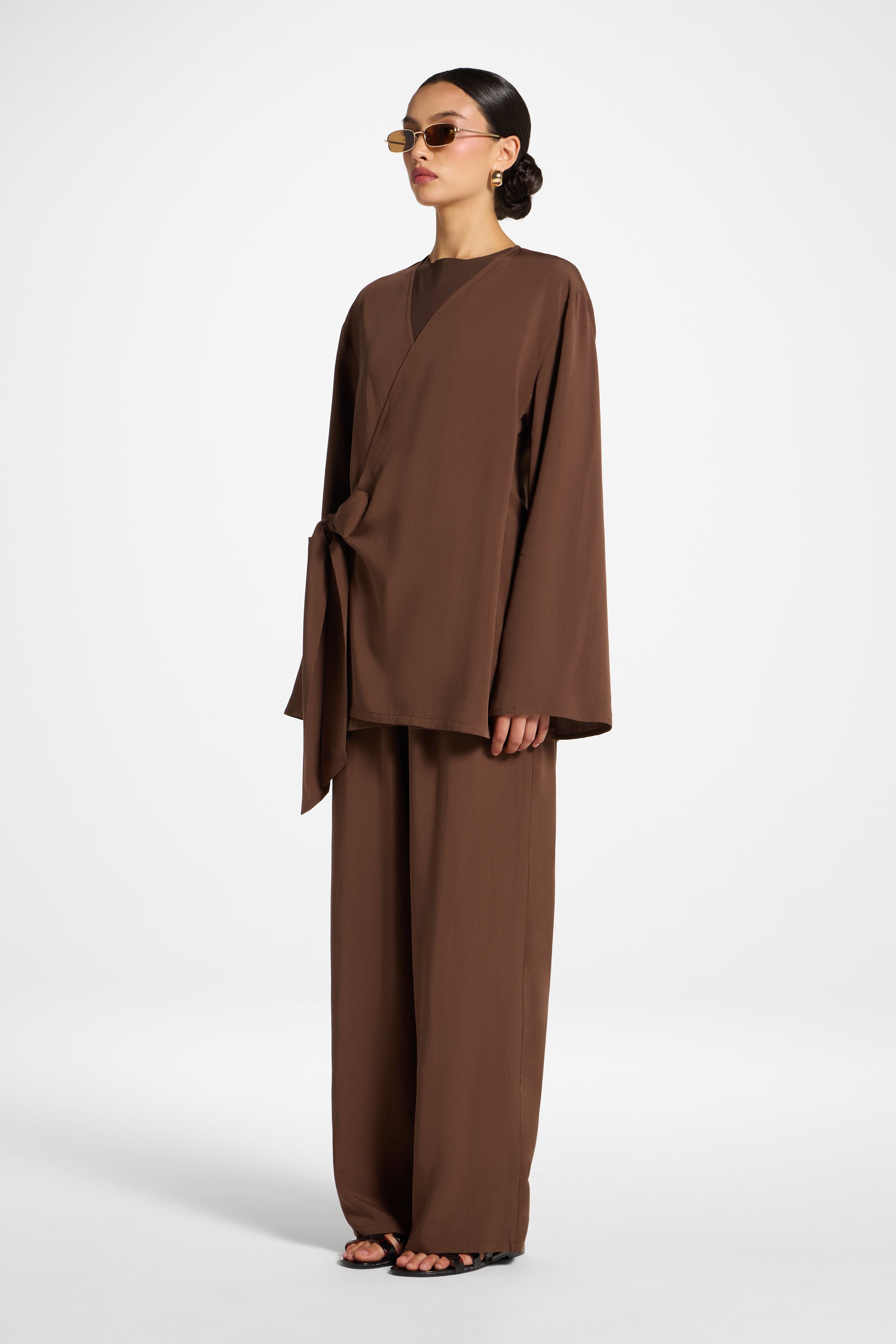Tencel Wrap Top - Espresso Abayas Veiled 