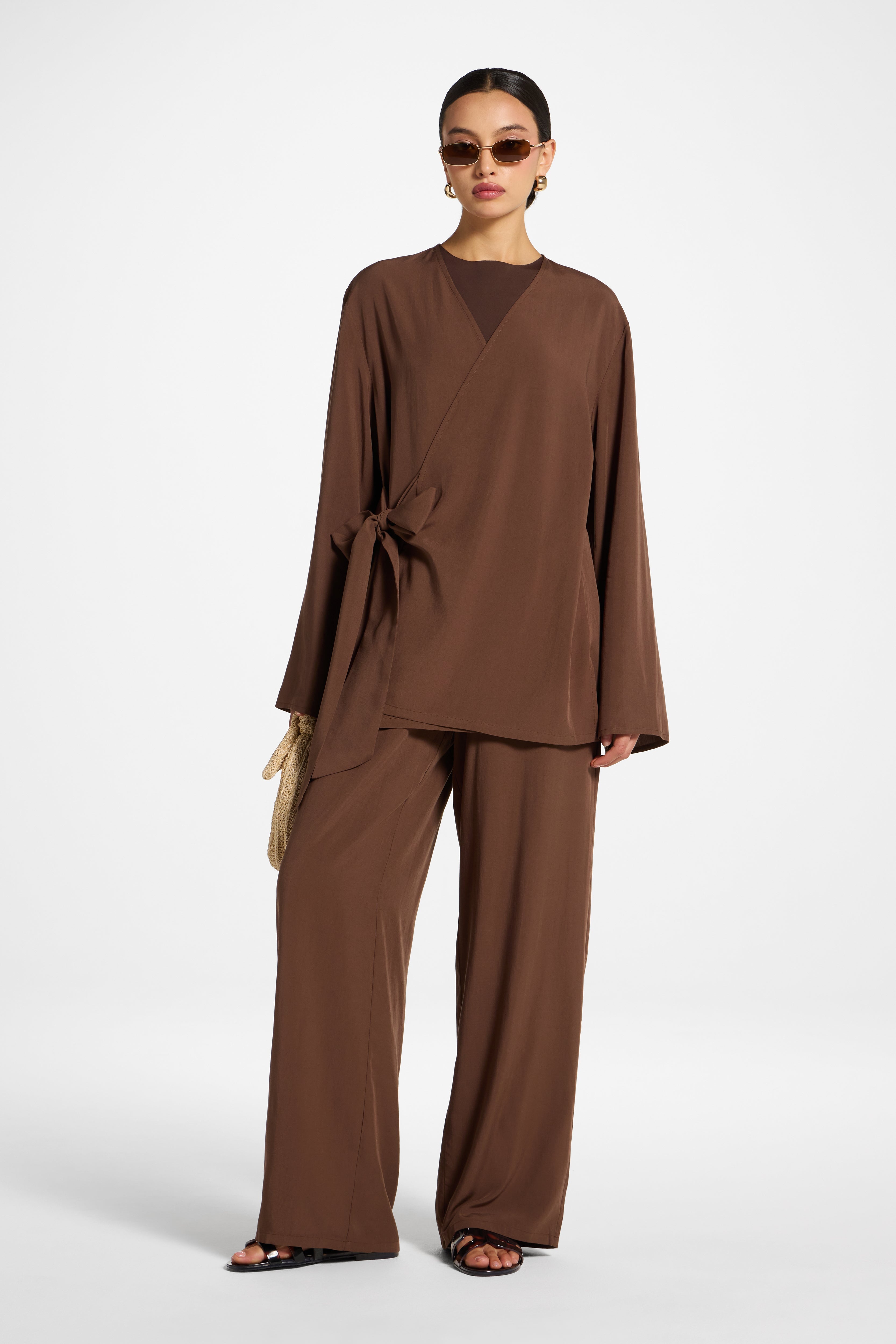 Tencel Wrap Top - Espresso Abayas Veiled 