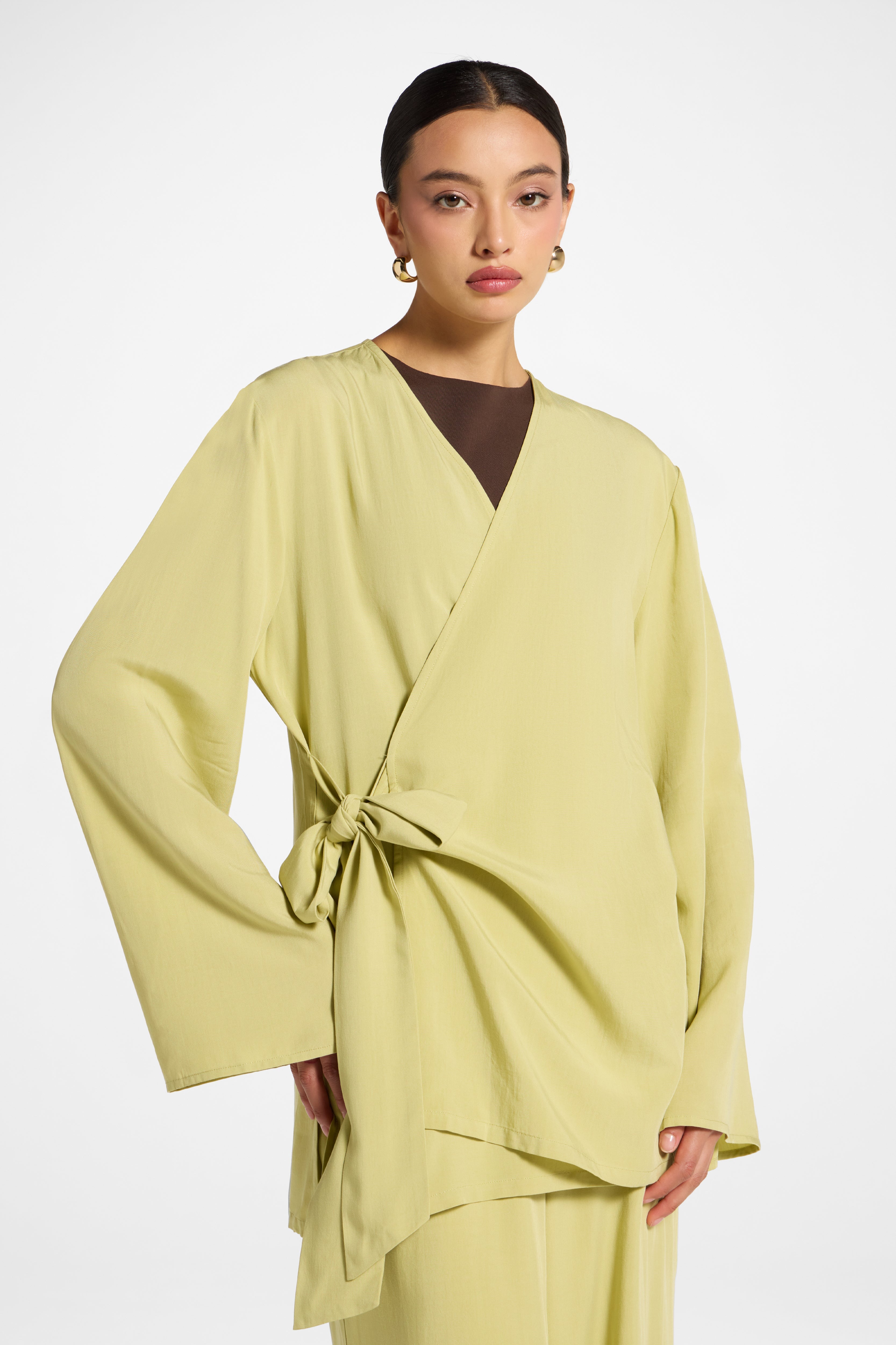 Tencel Wrap Top - Honeydew Abayas Veiled 
