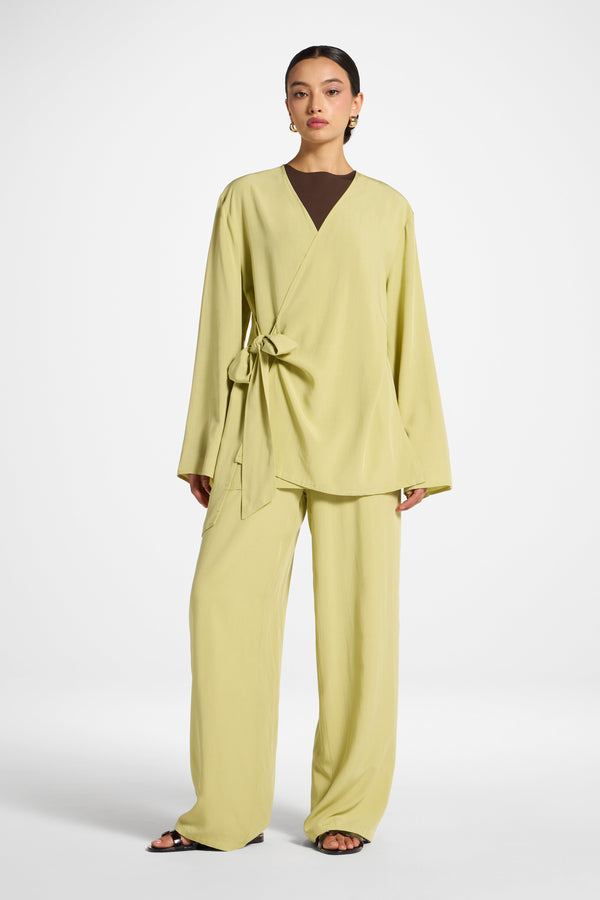 Tencel Wrap Top - Honeydew Abayas Veiled 