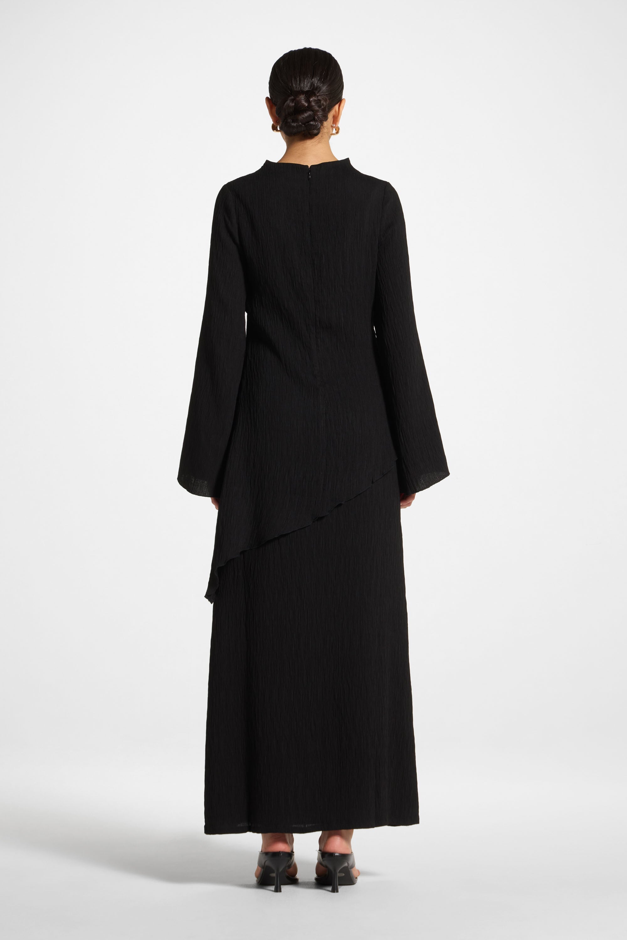 Textured Maxi Skirt - Black Abayas Veiled 