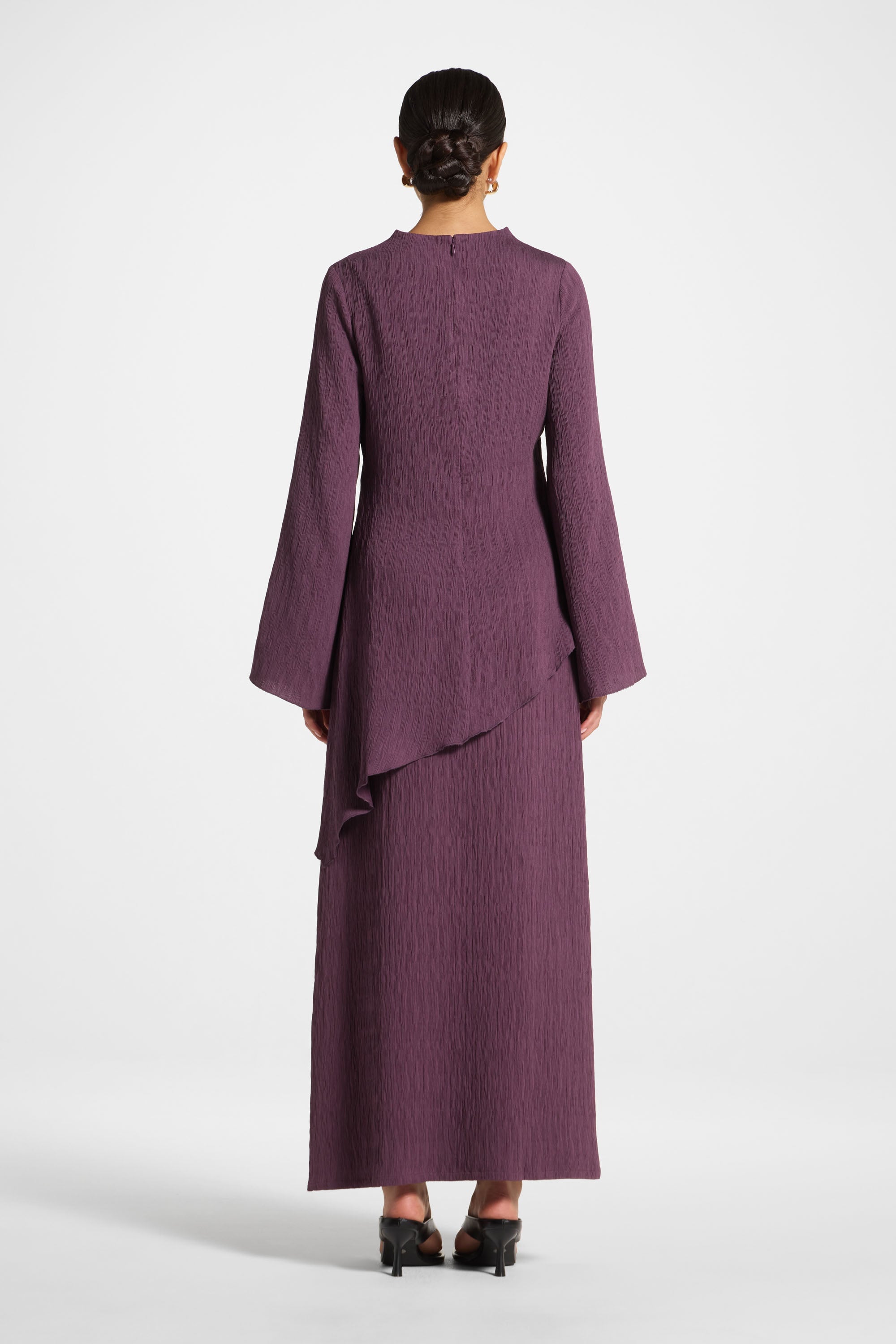 Textured Maxi Skirt - Plum Abayas Veiled 