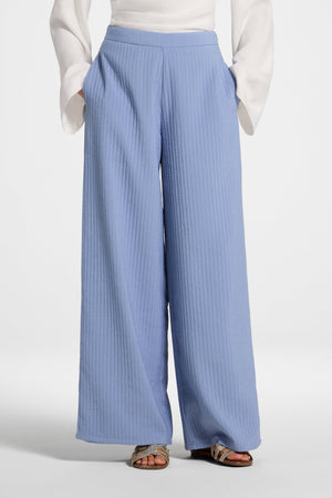 Textured Wide Leg Pants - Dusk