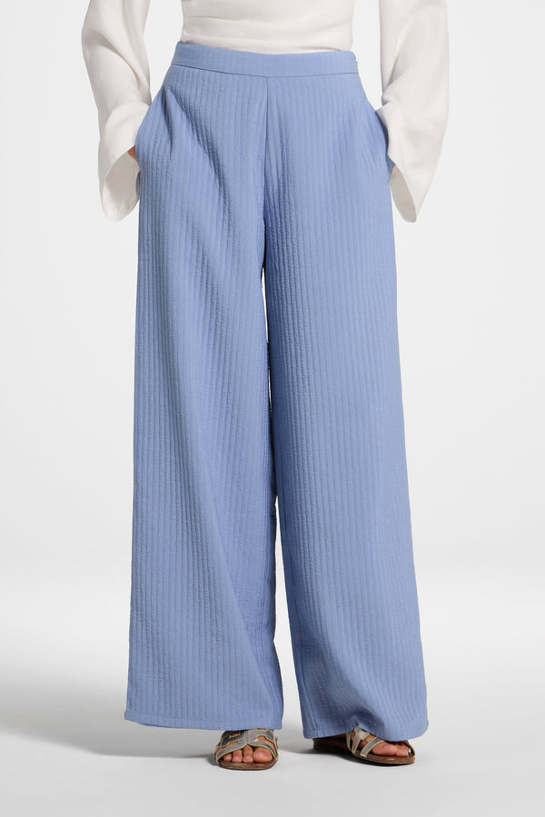 Textured Wide Leg Pants - Dusk Abayas Veiled 