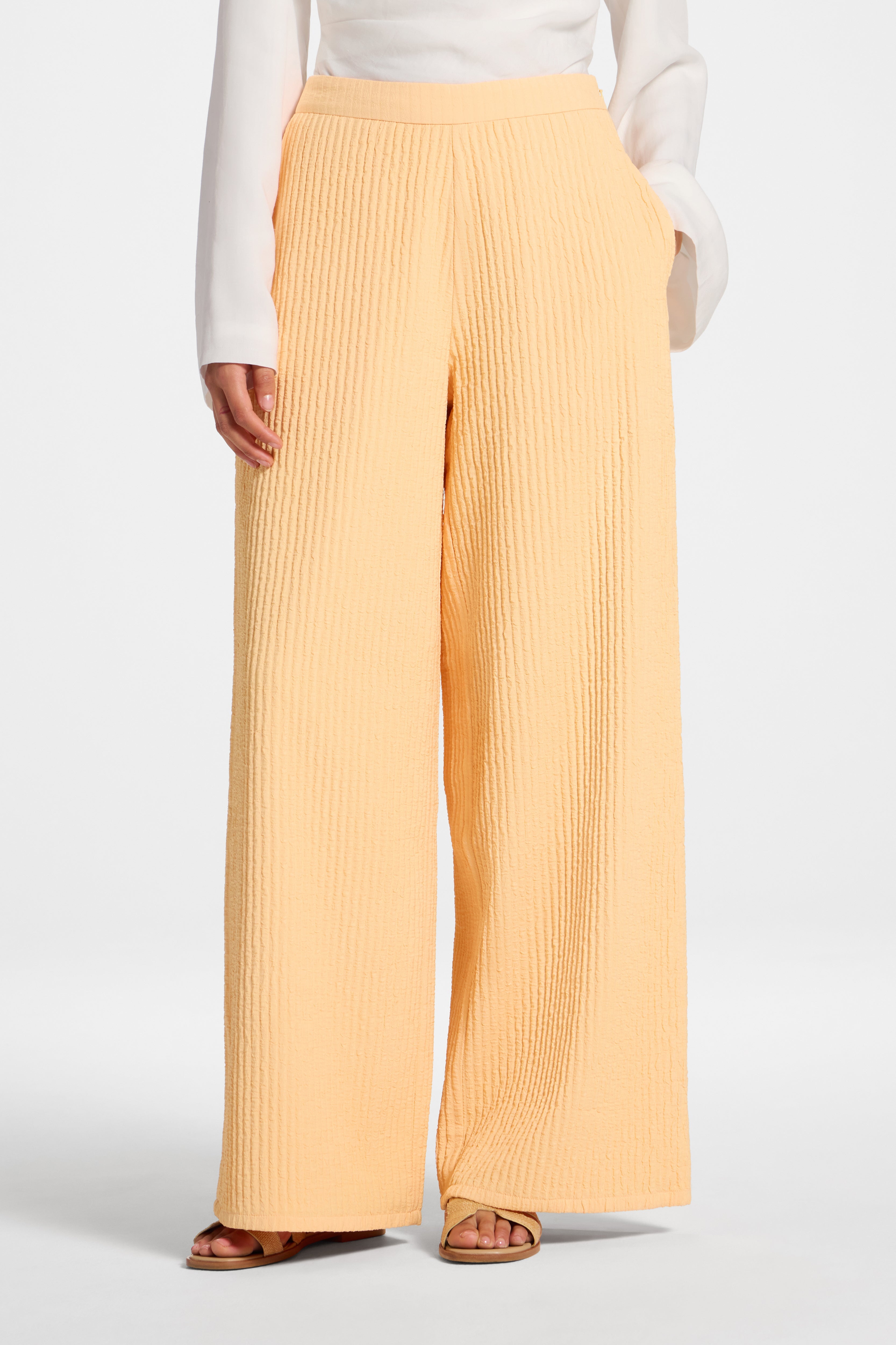 Textured Wide Leg Pants - Sherbert Abayas Veiled 