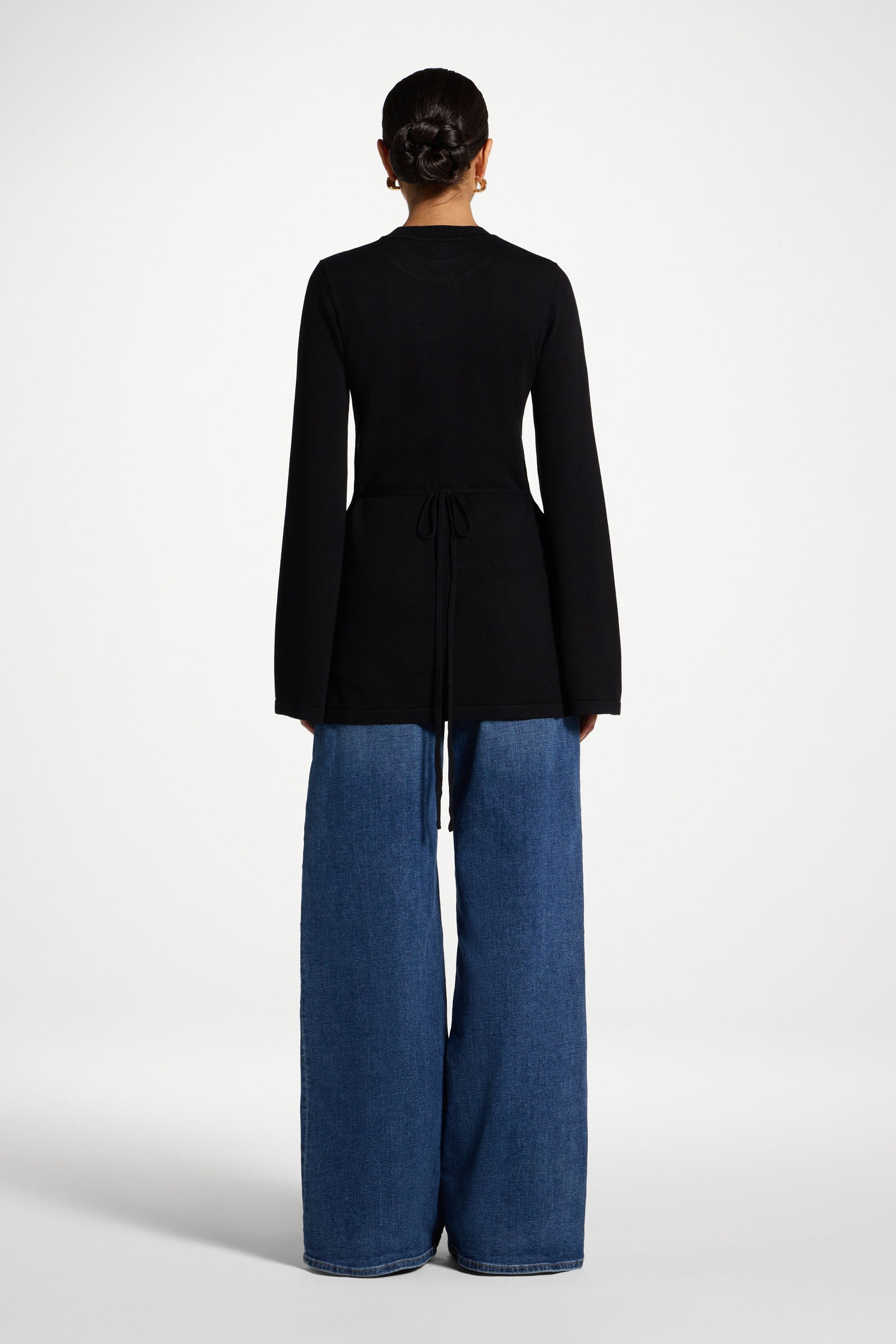 Tie Back Knit Top - Black Abayas Veiled 