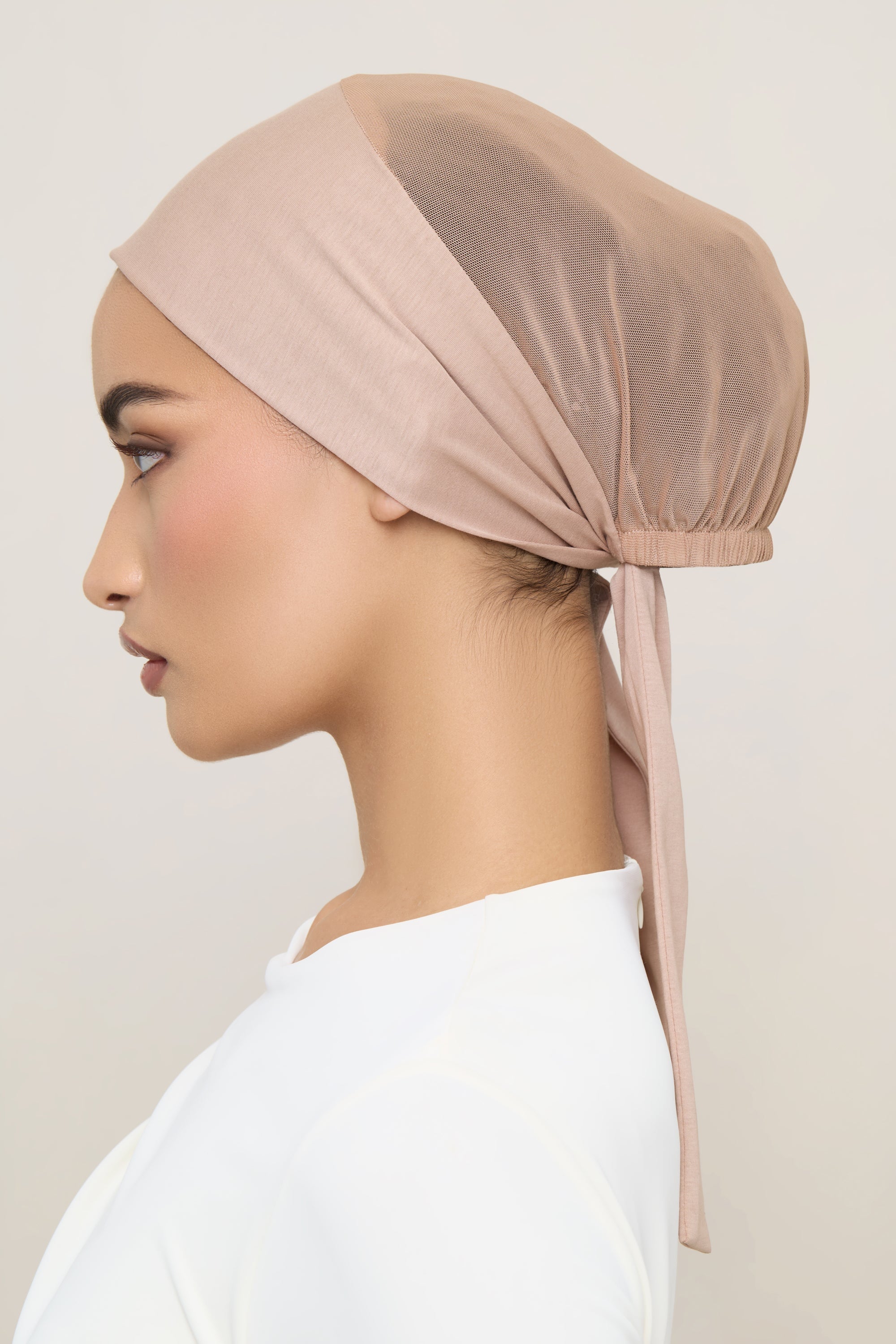 Tie Back Mesh Undercap - Warm Taupe Accessories Veiled 