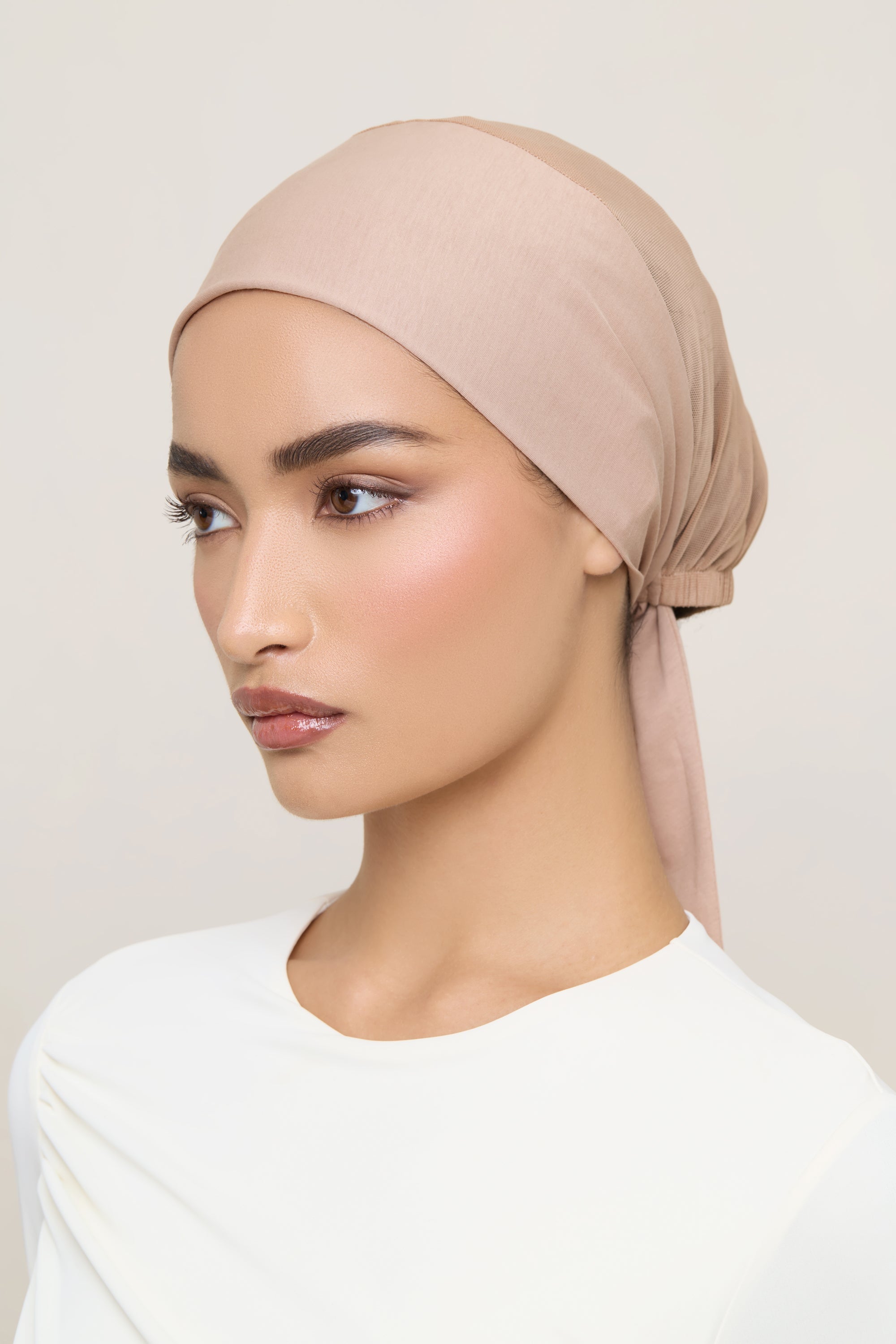 Tie Back Mesh Undercap - Warm Taupe Accessories Veiled 
