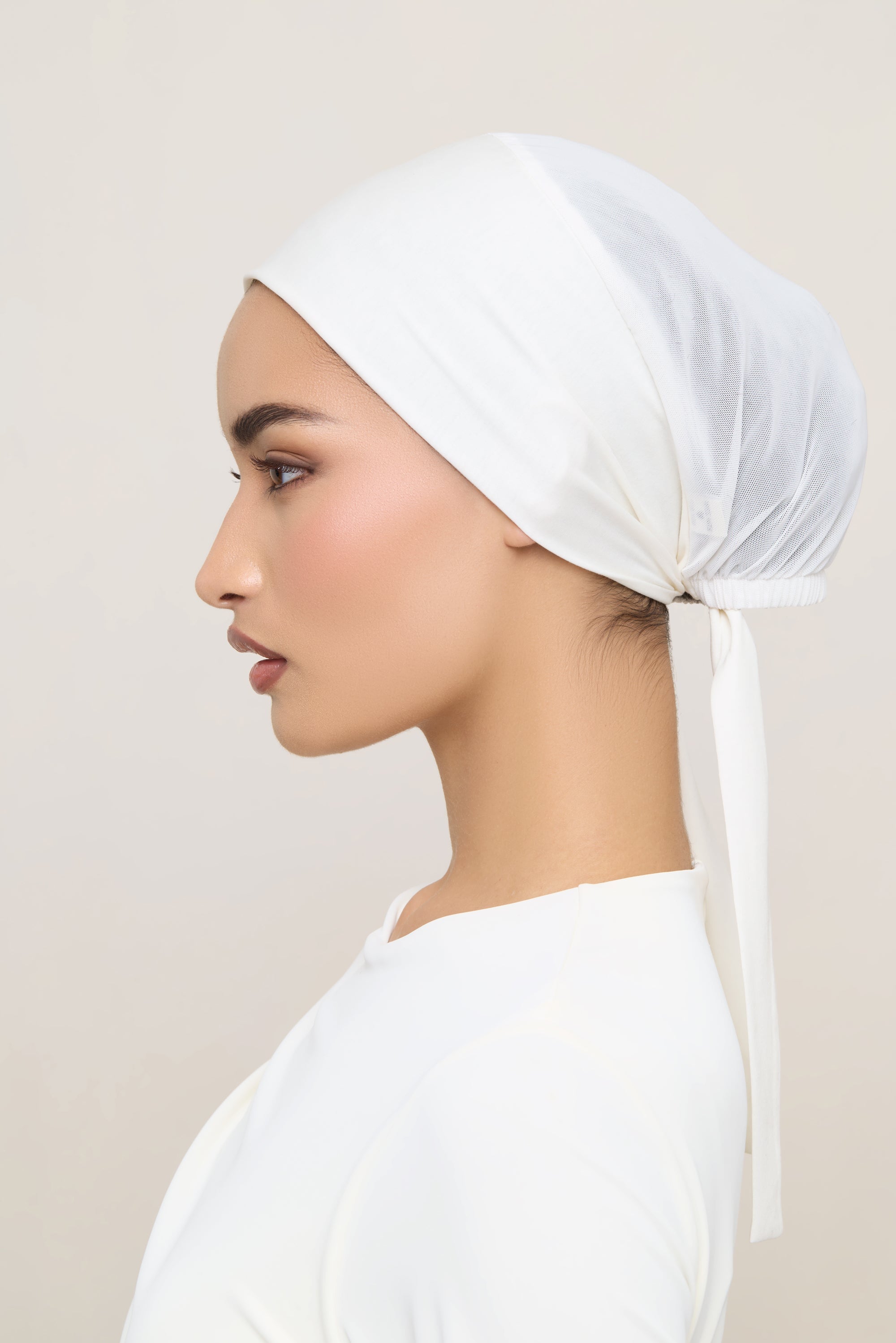 Tie Back Mesh Undercap - White Accessories Veiled 
