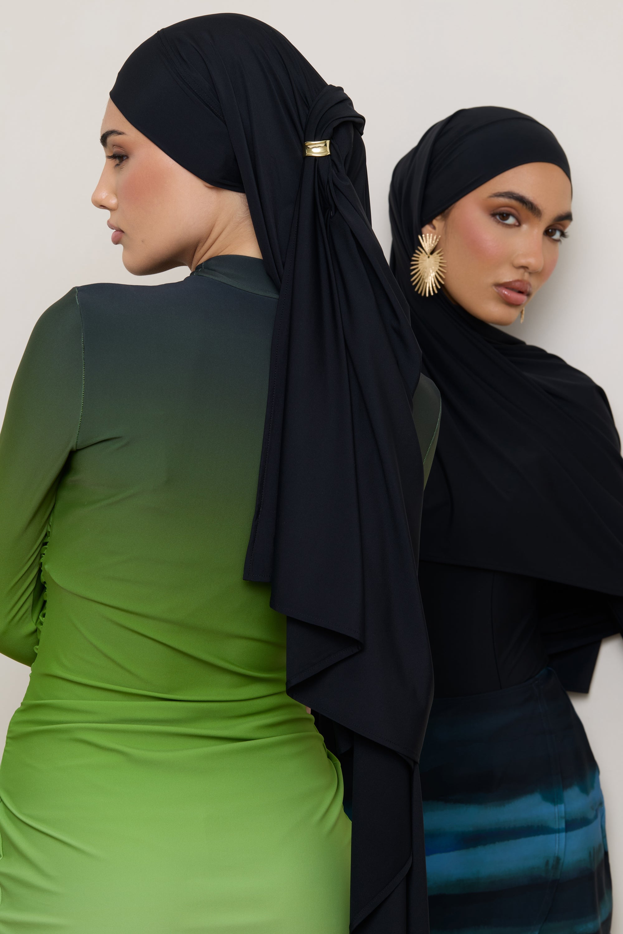 Tie Back Swim Hijab - Black Swim Veiled 