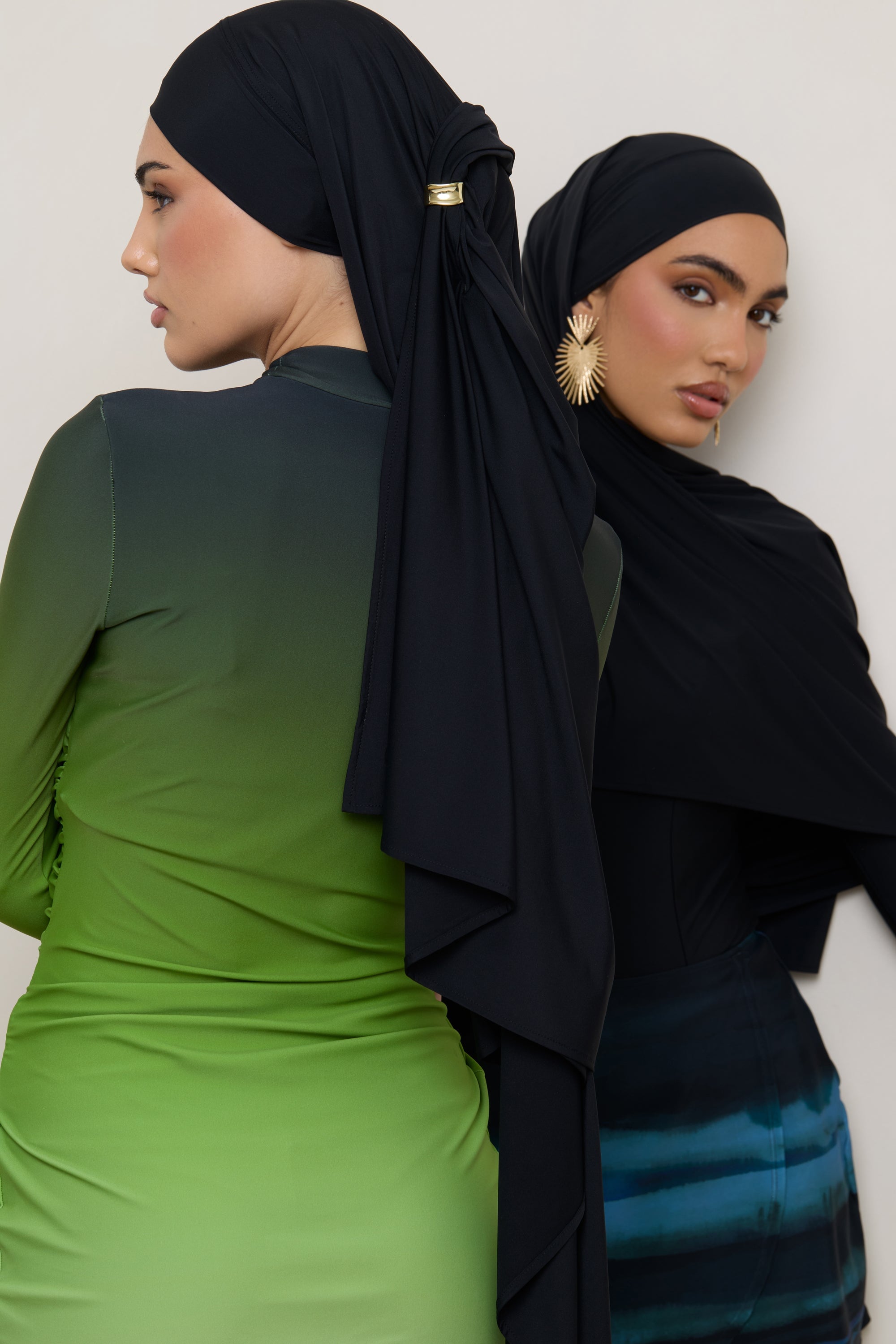 Tie Back Swim Hijab - Black Swim Veiled 