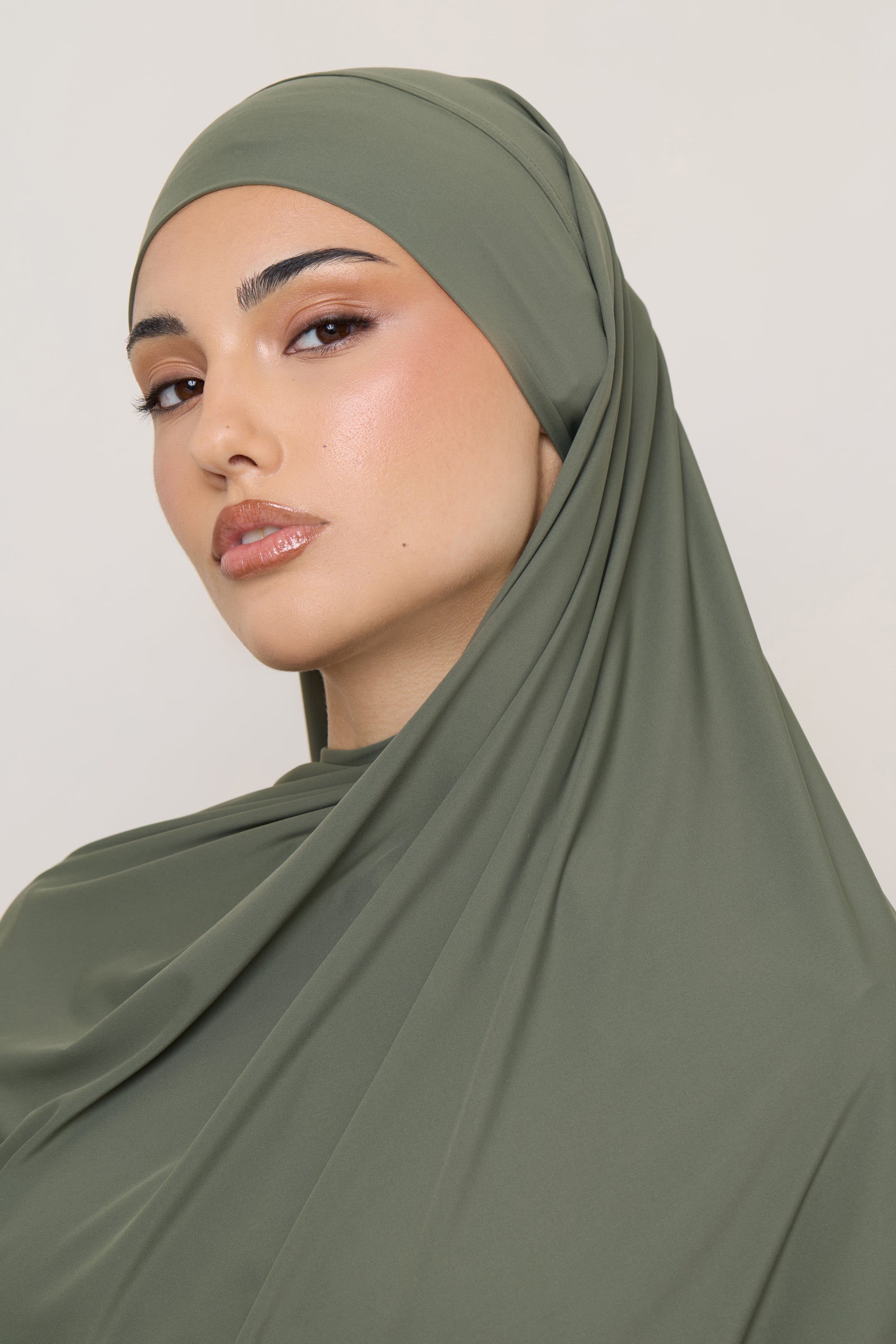 Tie Back Swim Hijab - Dusty Olive Swim Veiled 