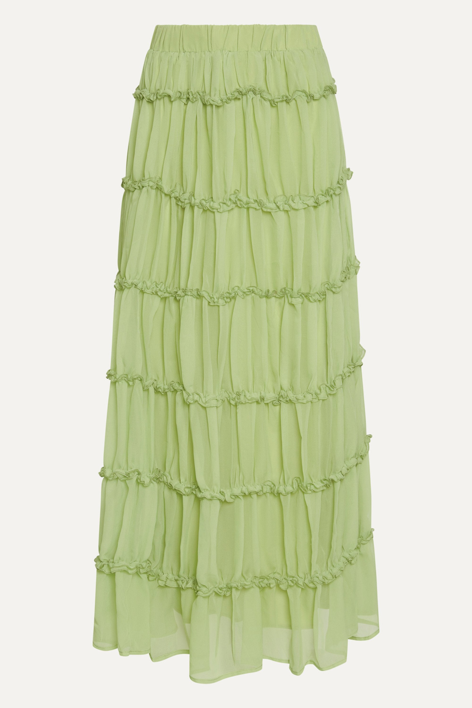 Tiered Maxi Skirt - Key Lime Abayas Veiled 