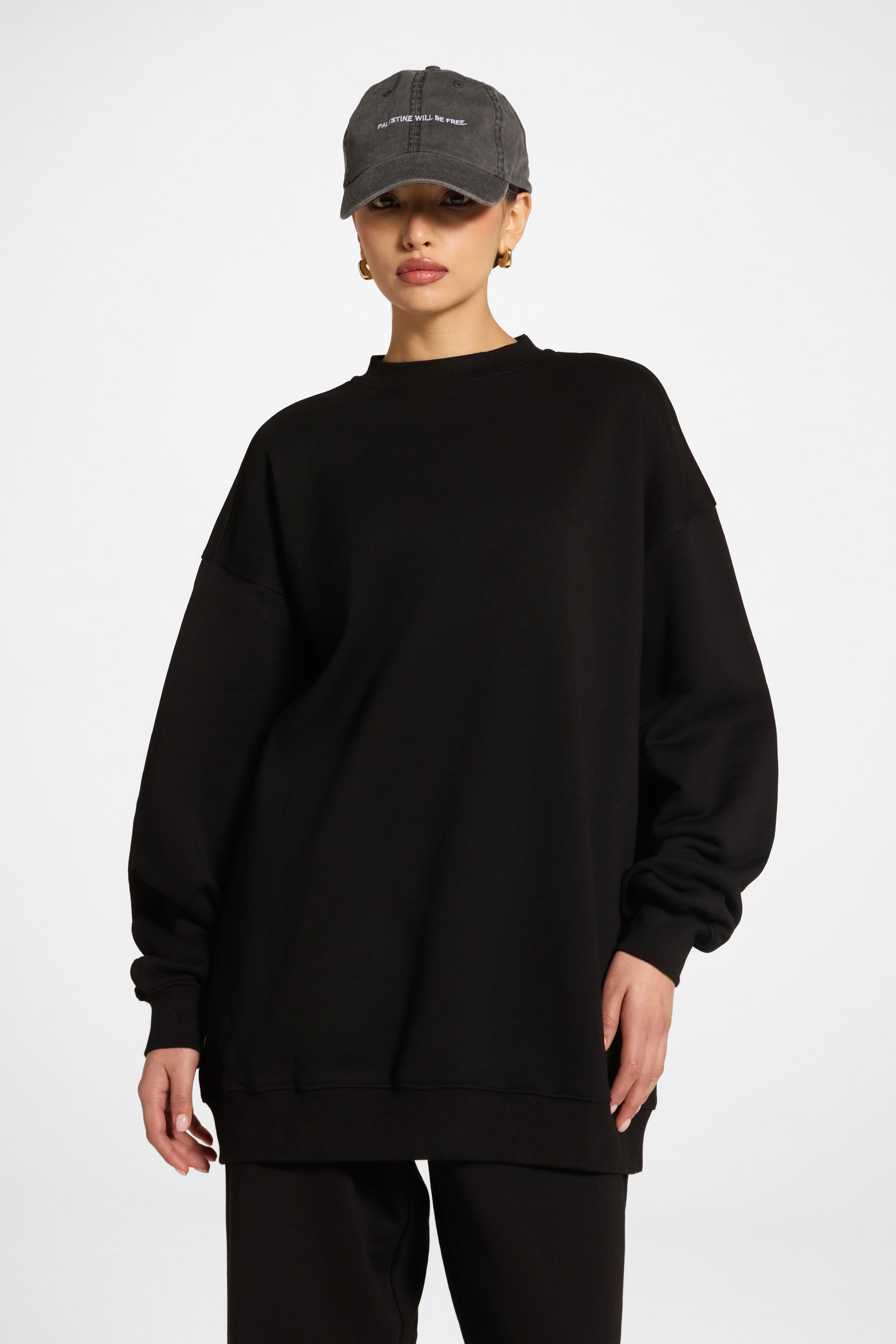Unisex Crew Neck Sweatshirt - Black Abayas Veiled 
