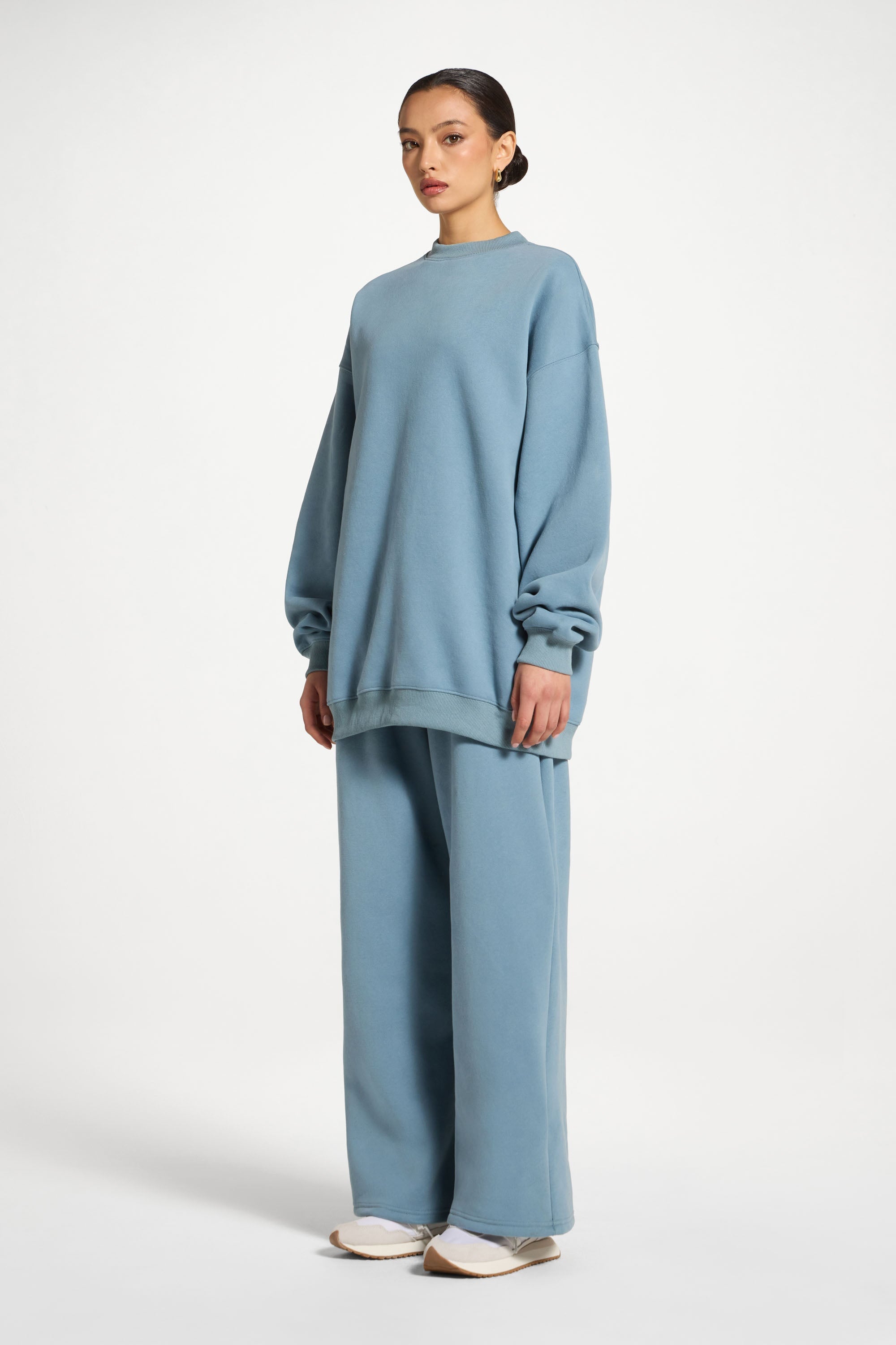 Unisex Mock Neck Sweatshirt - Steel Blue Abayas Veiled 