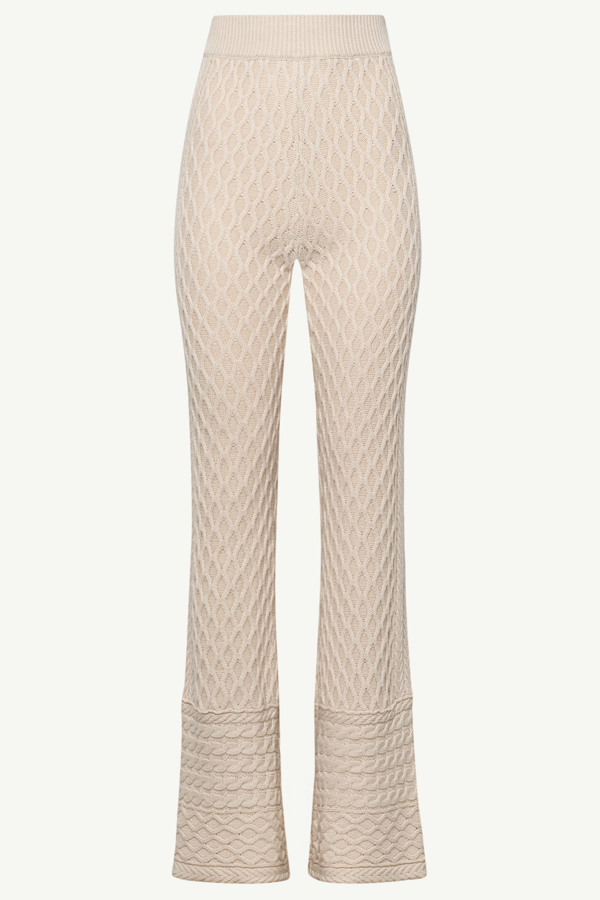 Vanessa Diamond Knit Wide Leg Pants - Off White Clothing Veiled 
